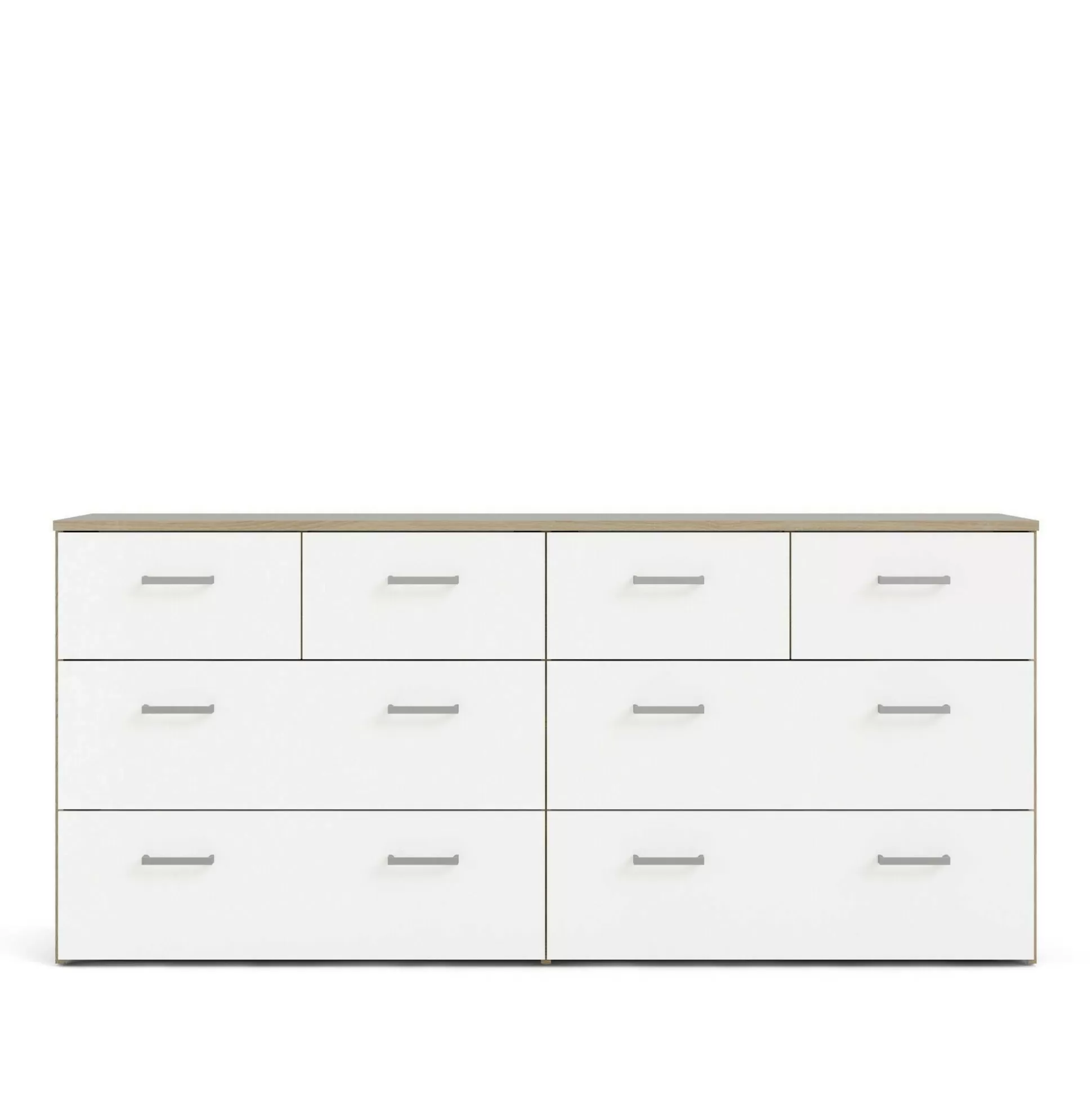 Dmora Cassettiere<Cassettiera Lista, 36x147 h67 cm, Quercia e Bianco