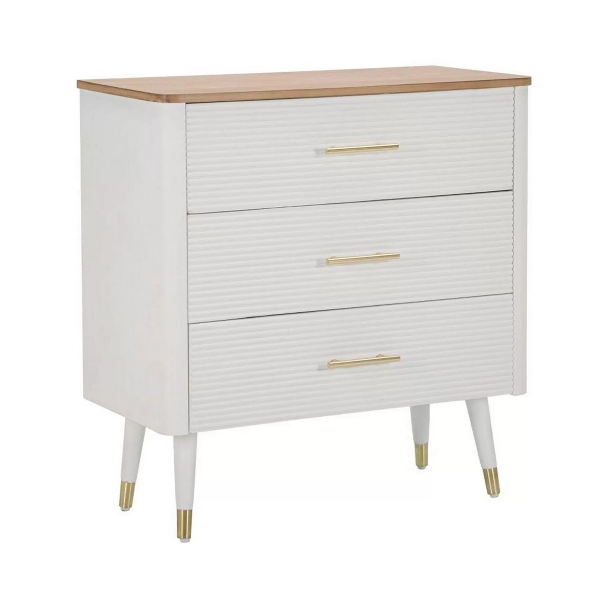 Dmora Cassettiere<Cassettiera Phaidone, 78x37 h80 cm, Bianco e Marrone