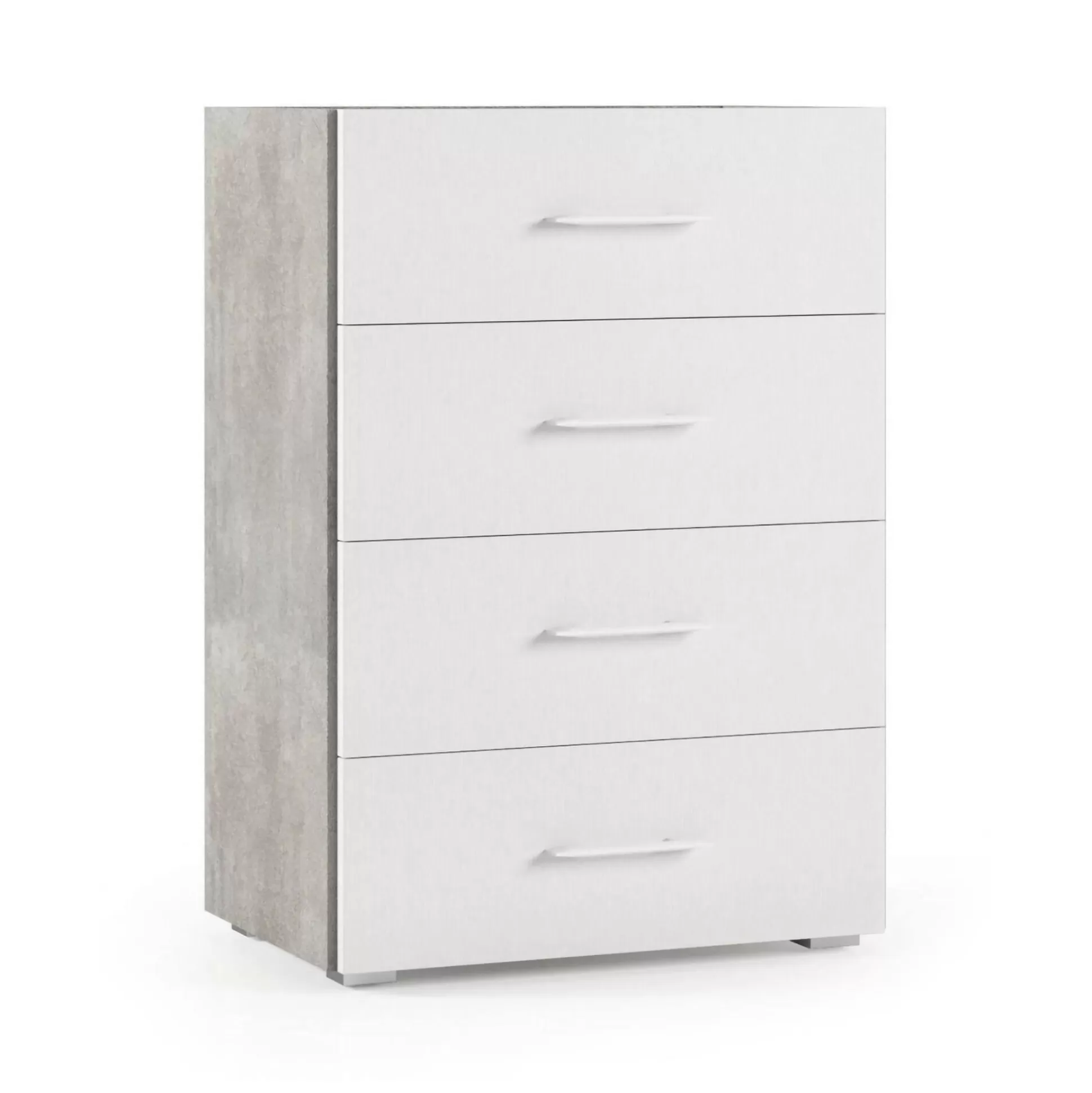 Dmora Cassettiere<Cassettiera Solano, 60x41h87 cm, Cemento e Bianco