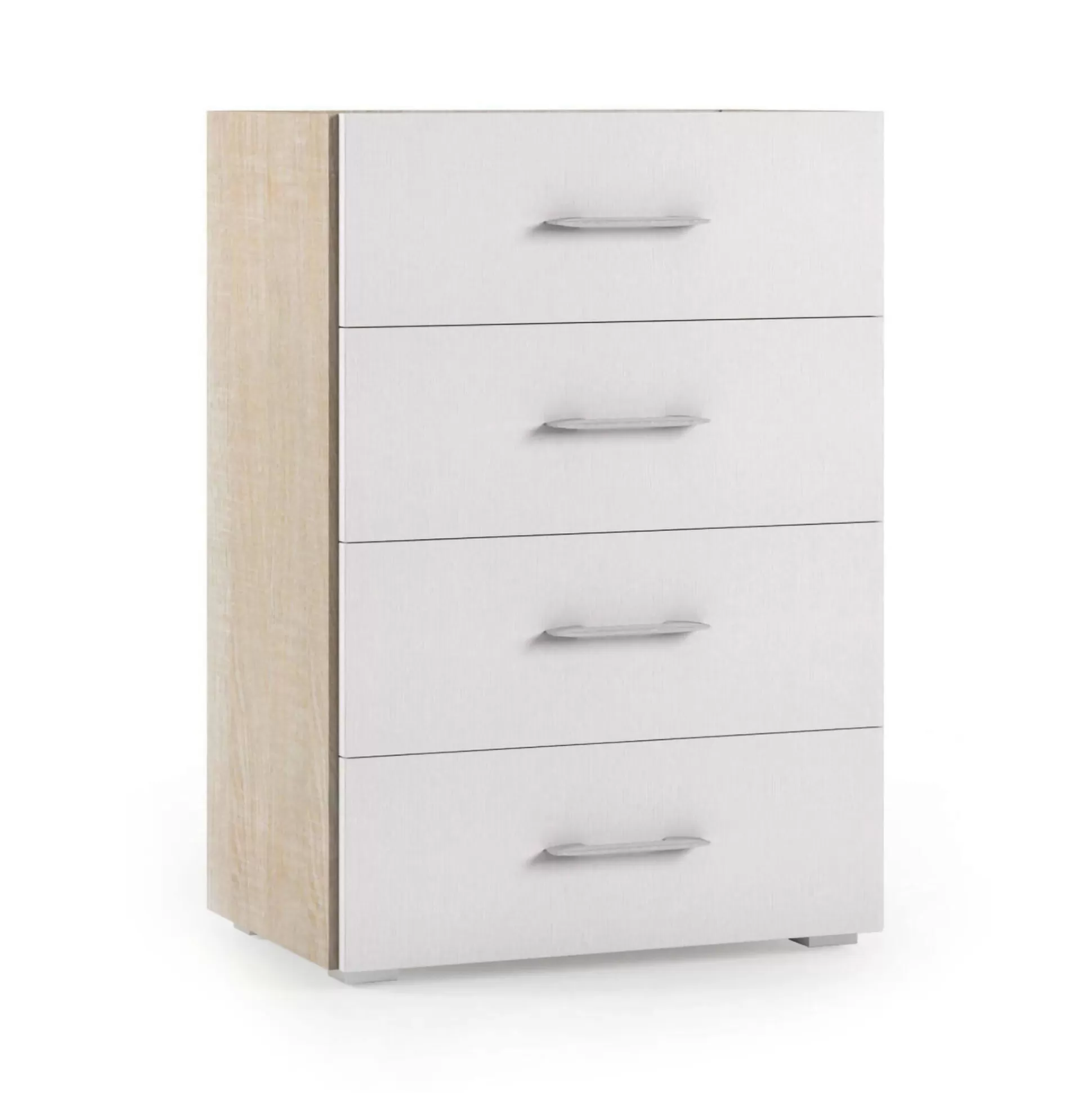 Dmora Cassettiere<Cassettiera Solano, 60x41h87 cm, Rovere e Bianco