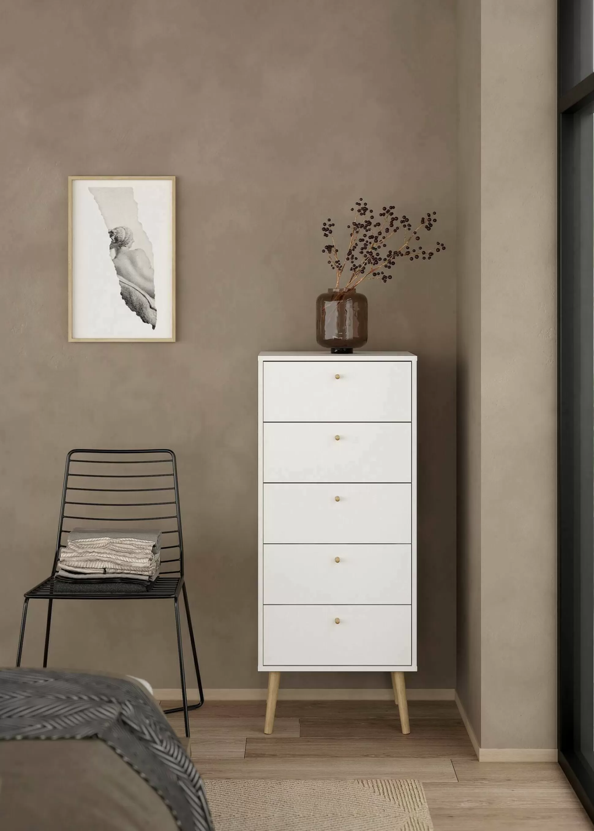 Dmora Cassettiere<Cassettiera Yaounde, 39x50 h120 cm,