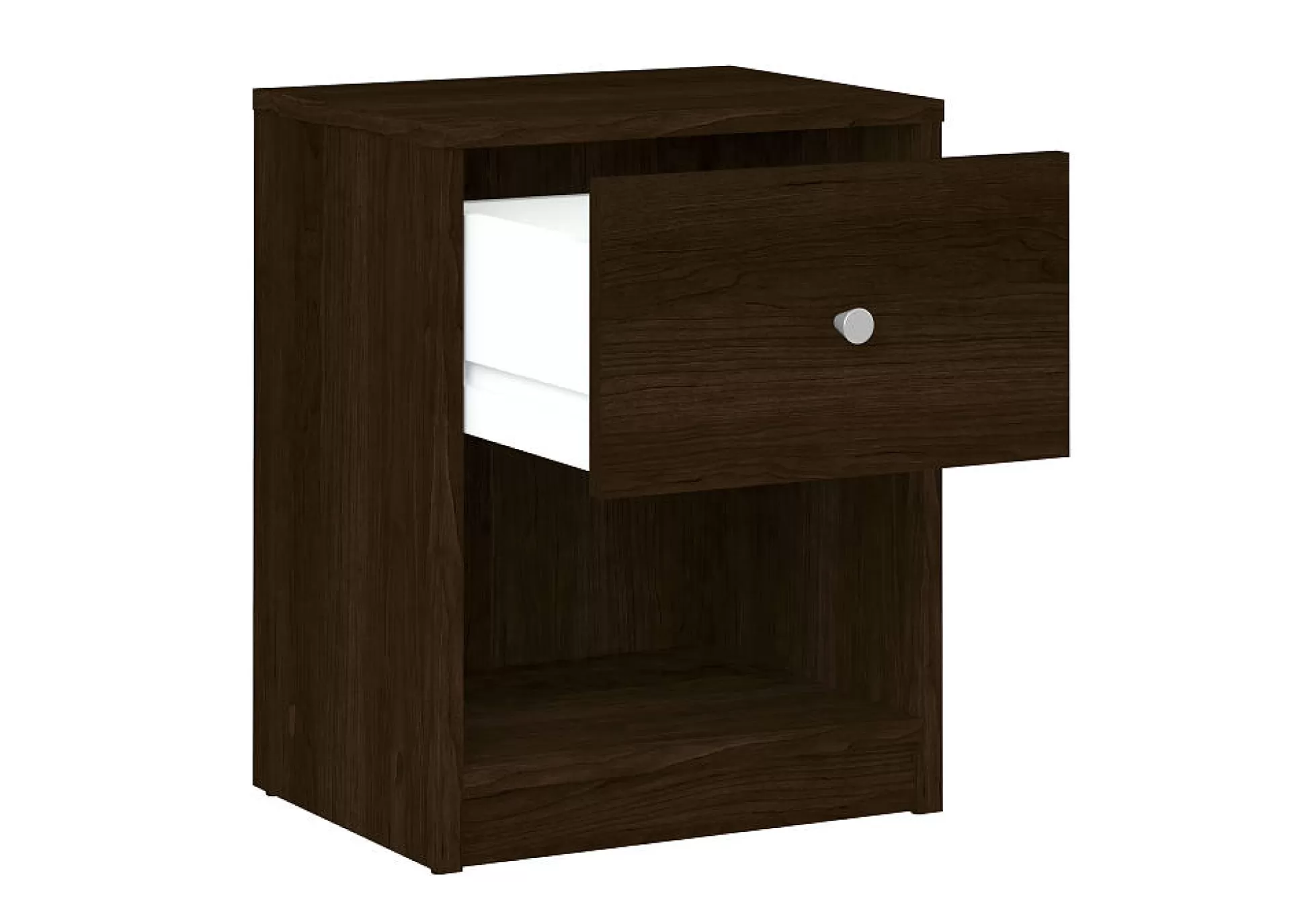Dmora Comodini<Comodino a un cassetto, colore marrone, cm 37.9 x 48.4 x 30.1