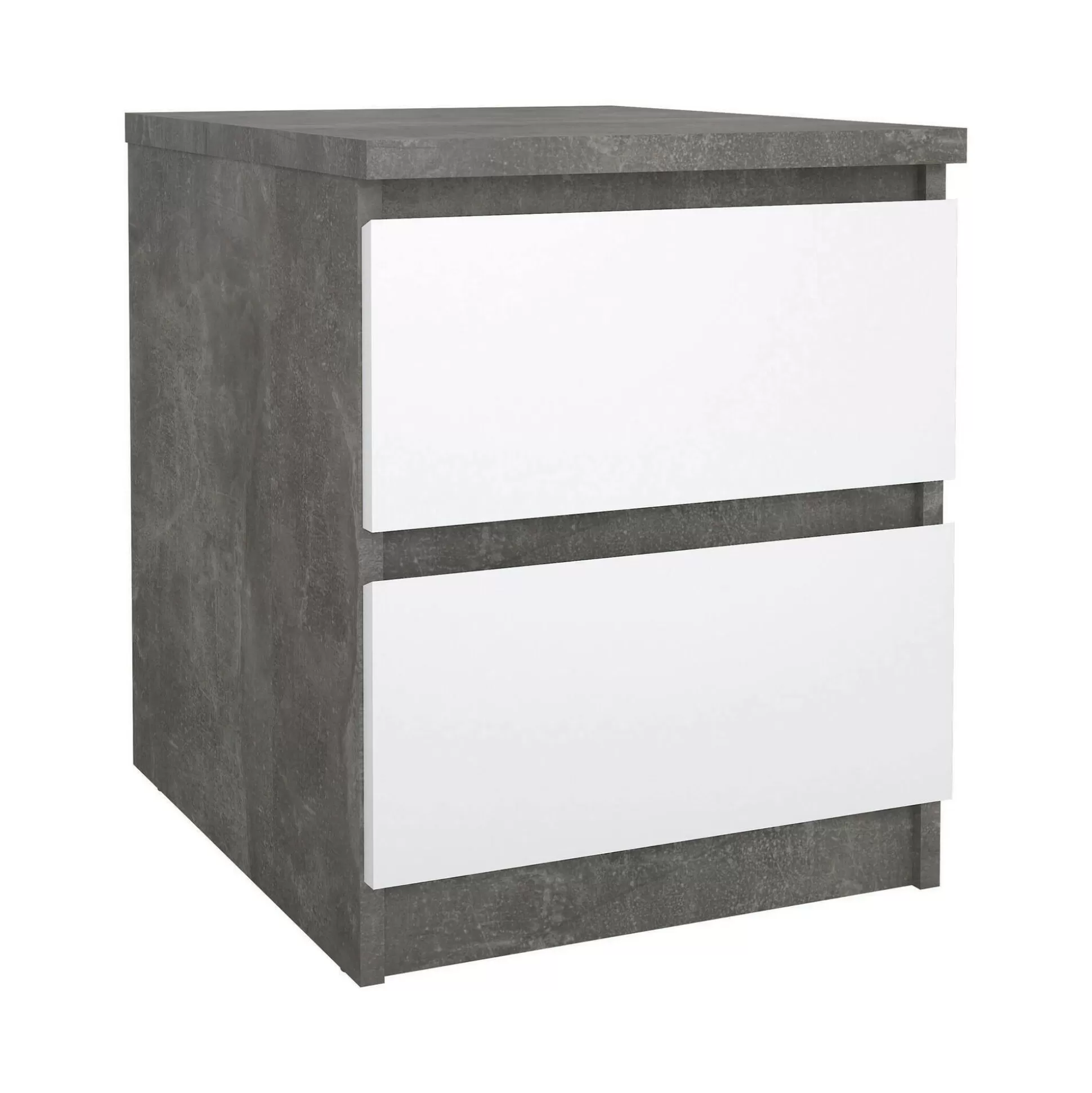 Dmora Comodini<Comodino Azar, 50x40 h50 cm, Cemento e Bianco