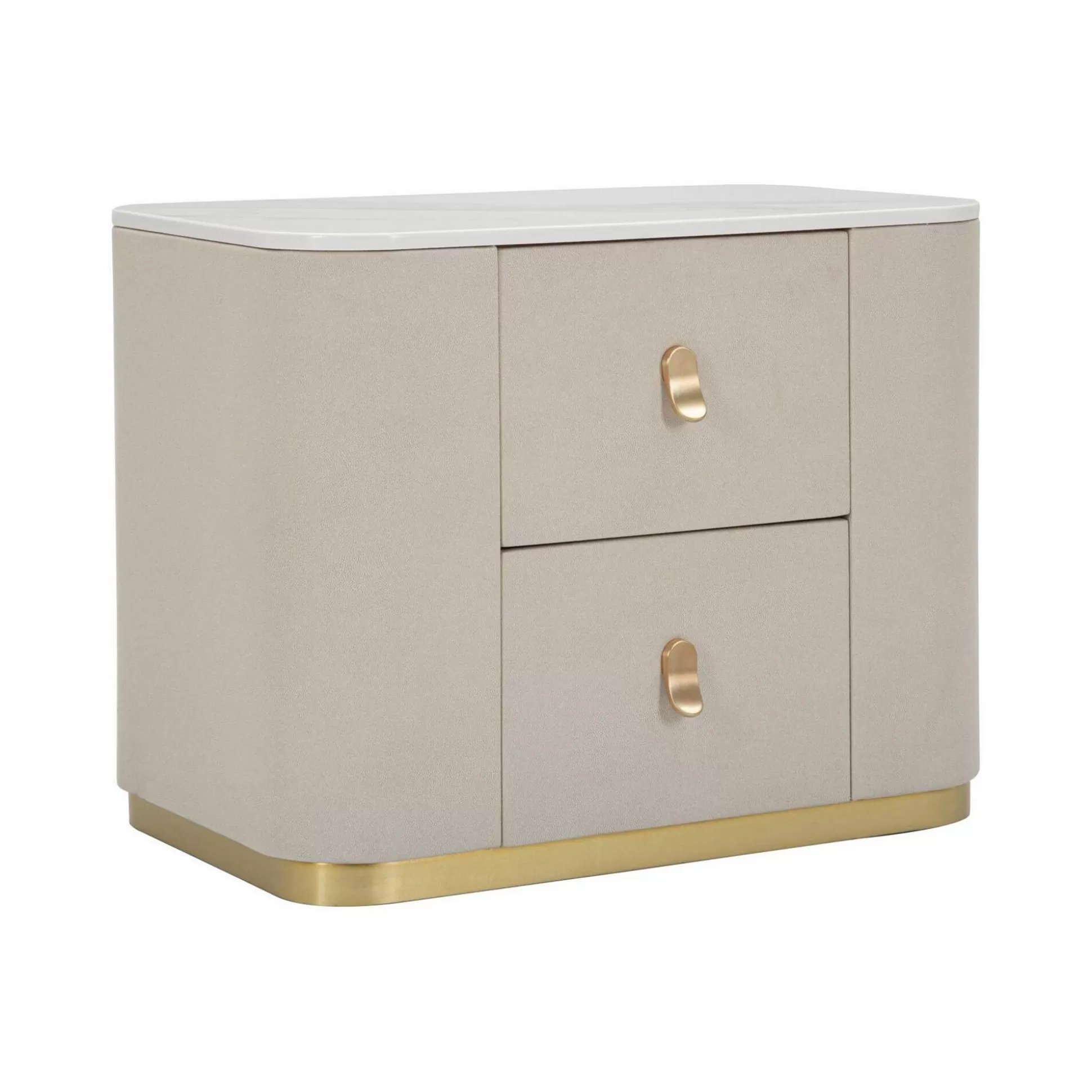 Dmora Comodini<Comodino Christov, 60x40 h47 cm, Crema e Oro