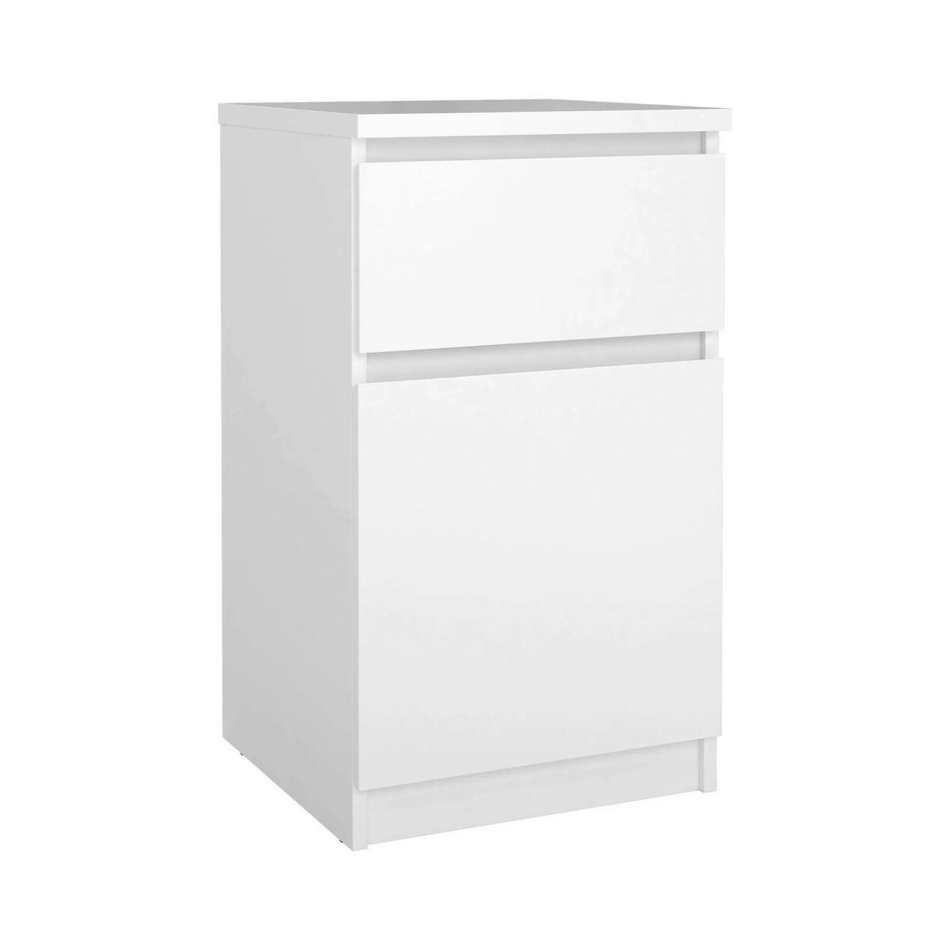 Dmora Comodini<Comodino Delfini, 40x40 h70 cm, Bianco