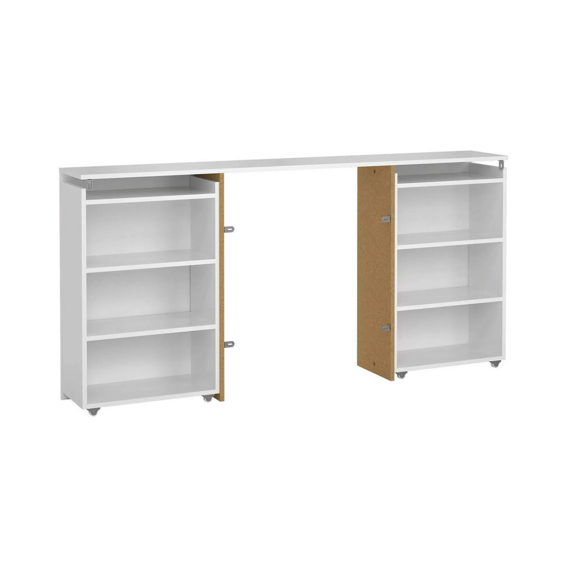 Dmora Comodini<Comodino Delfino, 165x26 h80 cm, Bianco