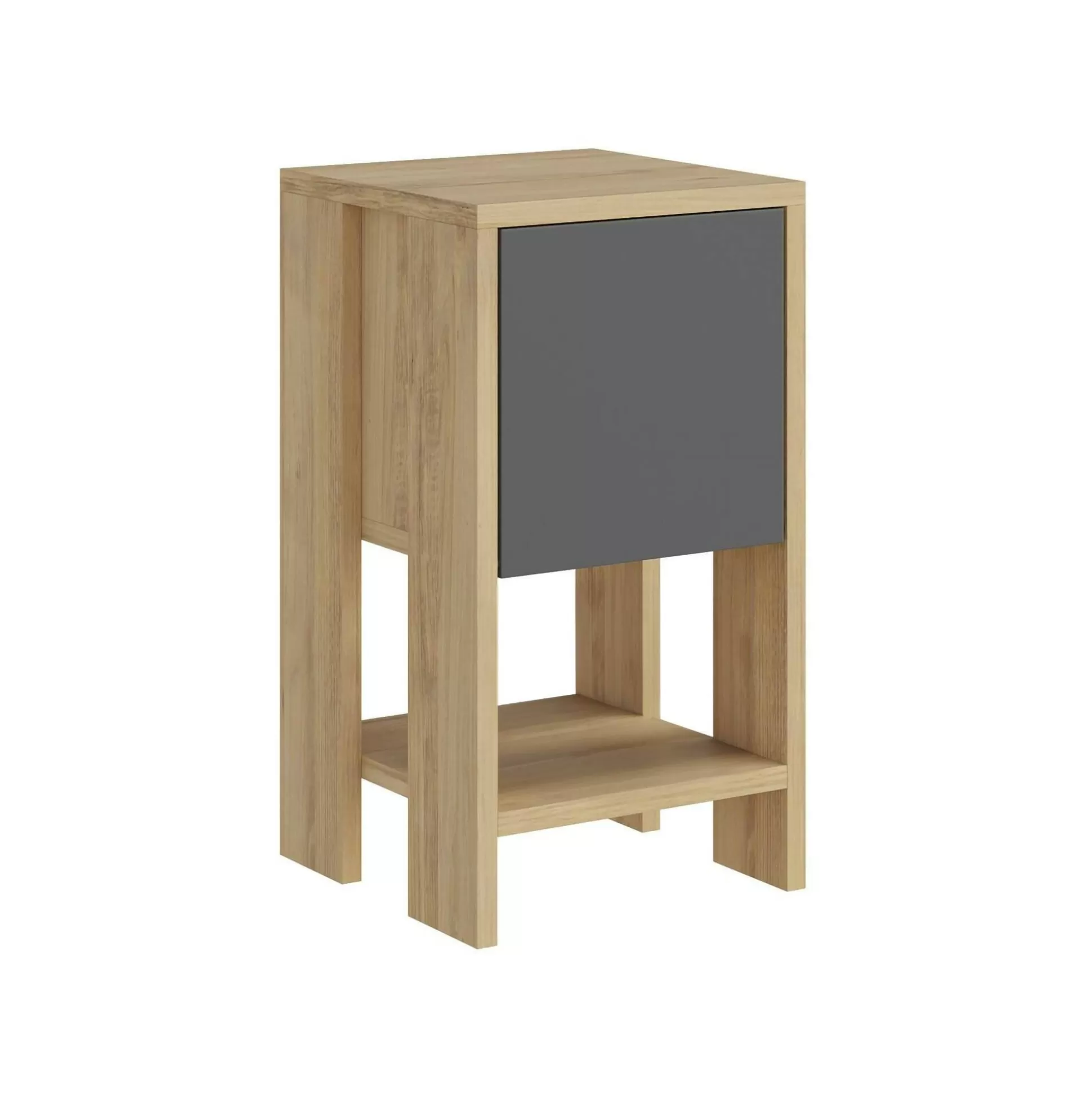 Dmora Comodini<Comodino Filippa, 30x30h55 cm, Quercia e Antracite
