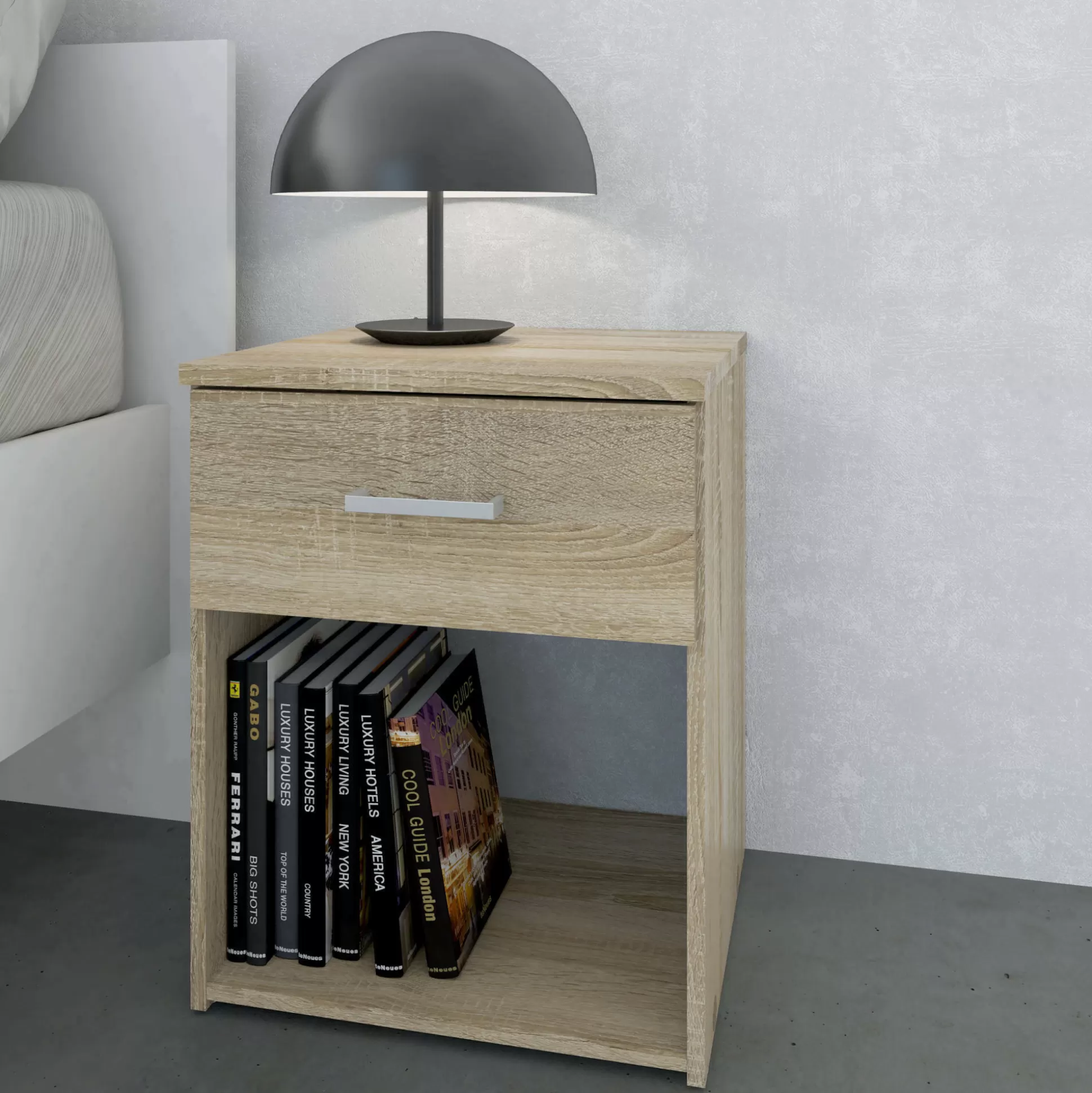 Dmora Comodini<Comodino Giustina, 38x36 h48 cm,