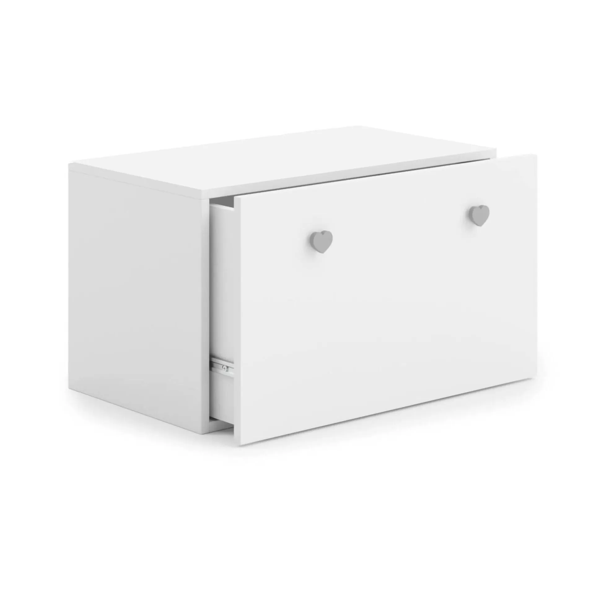 Dmora Comodini<Comodino Meari, 42x42 h71 cm, Bianco