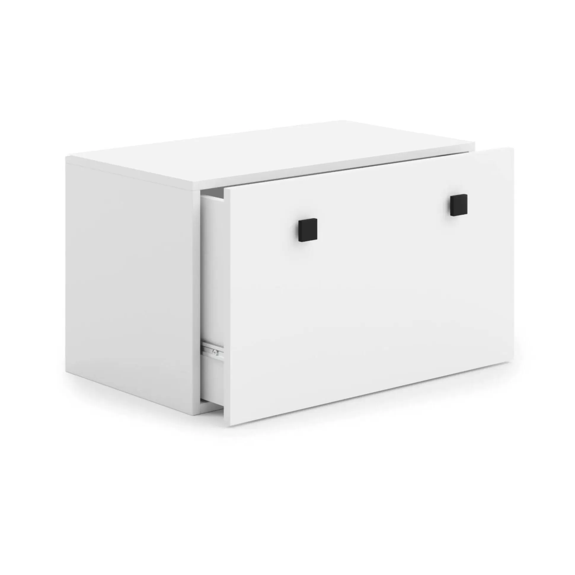Dmora Comodini<Comodino Meari, 42x42 h71 cm, Bianco e Nero
