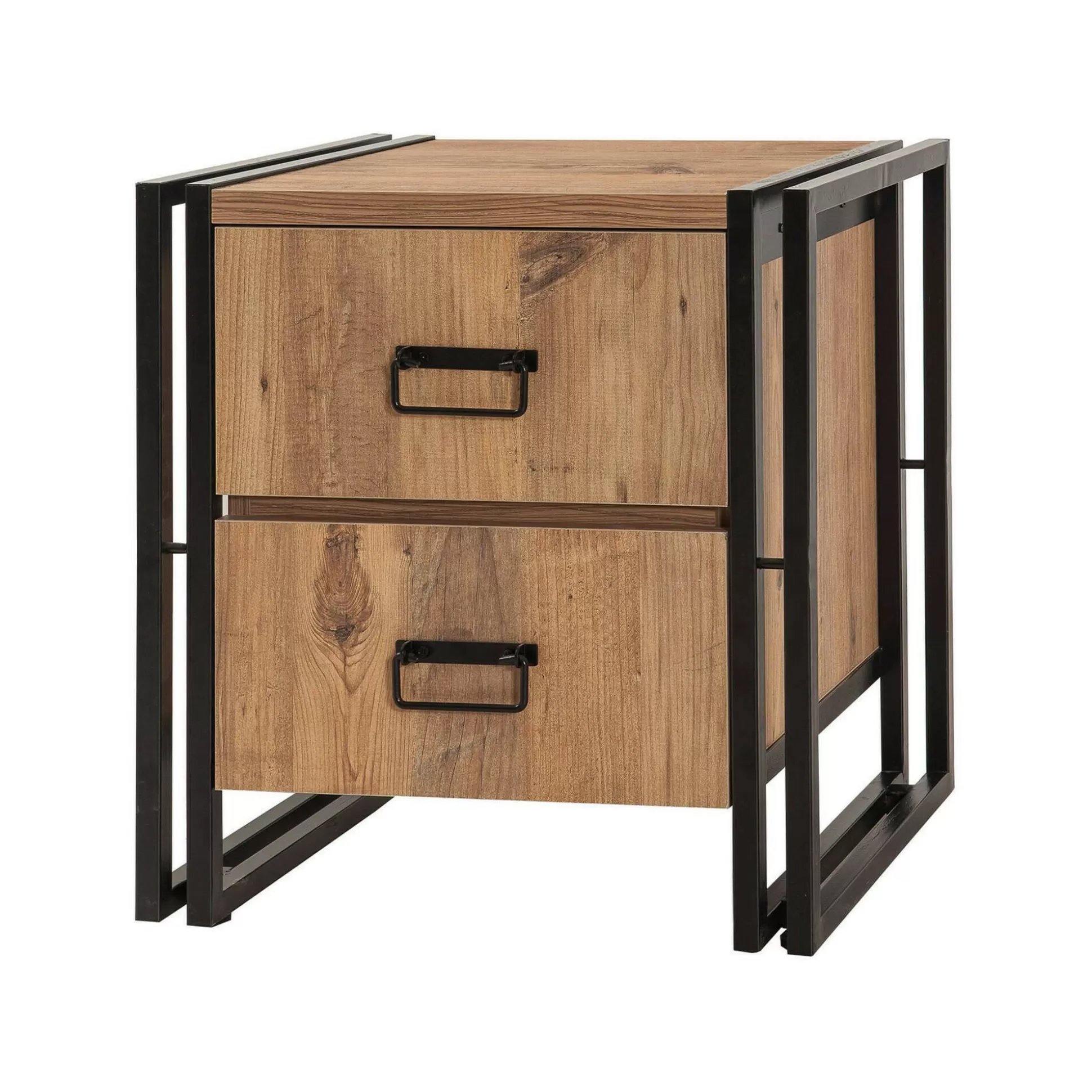 Dmora Comodini<Comodino Pantaleon, 52x40h55 cm, Quercia e Nero