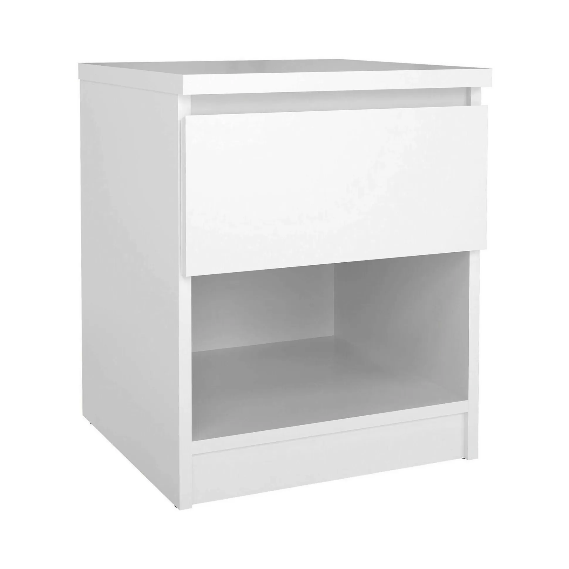 Dmora Comodini<Comodino Scolastica, 40x40 h50 cm, Bianco