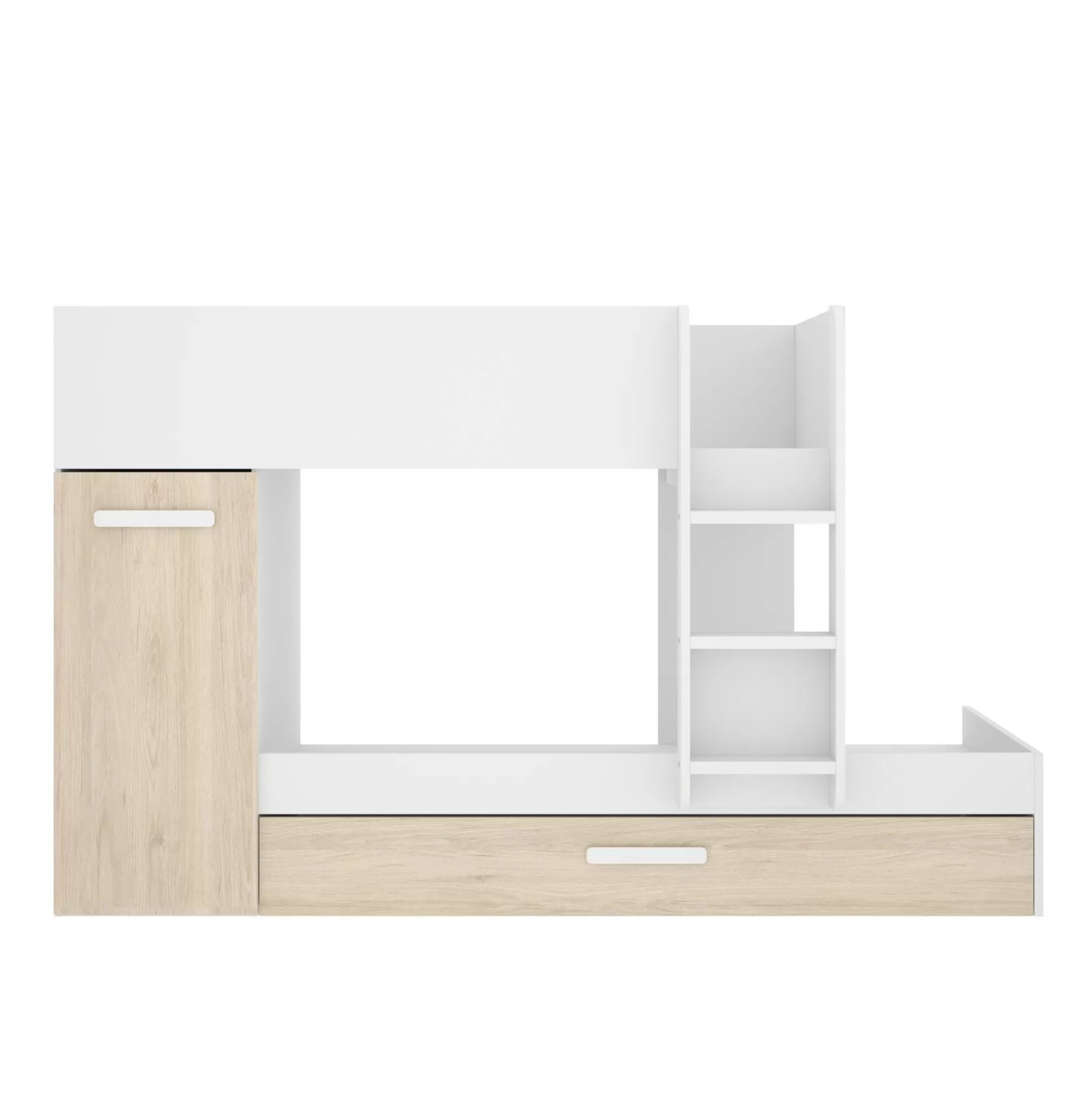 Dmora Composizioni Camera Da Letto<Composizione camera da letto Agle, 244x112h150 cm, Rovere e Bianco