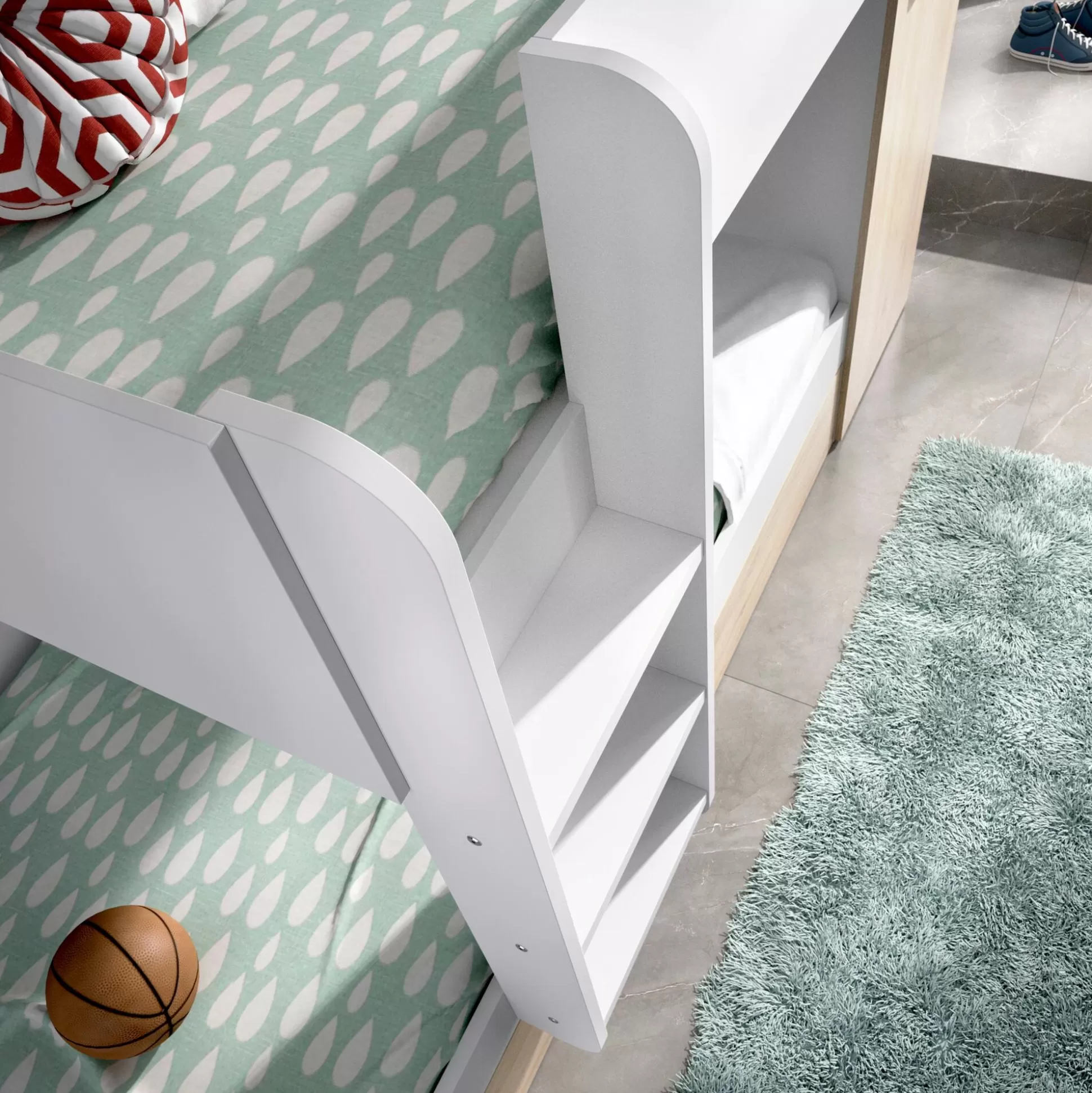 Dmora Composizioni Camera Da Letto<Composizione camera da letto Agle, 244x112h150 cm, Rovere e Bianco