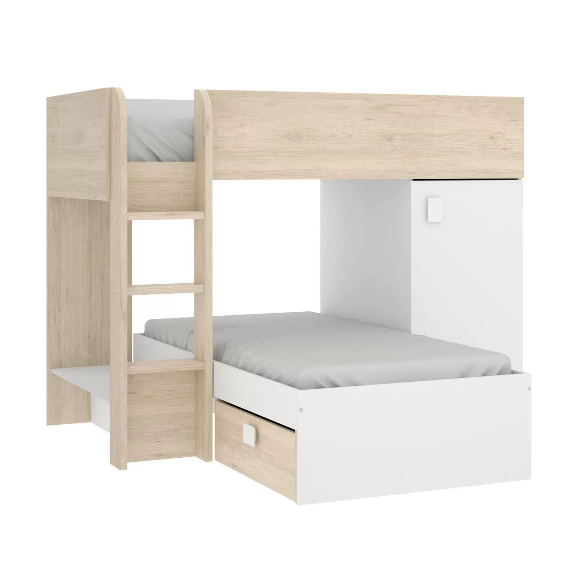 Dmora Composizioni Camera Da Letto<Composizione camera da letto Pax, 255x112h150 cm, Bianco e Rovere