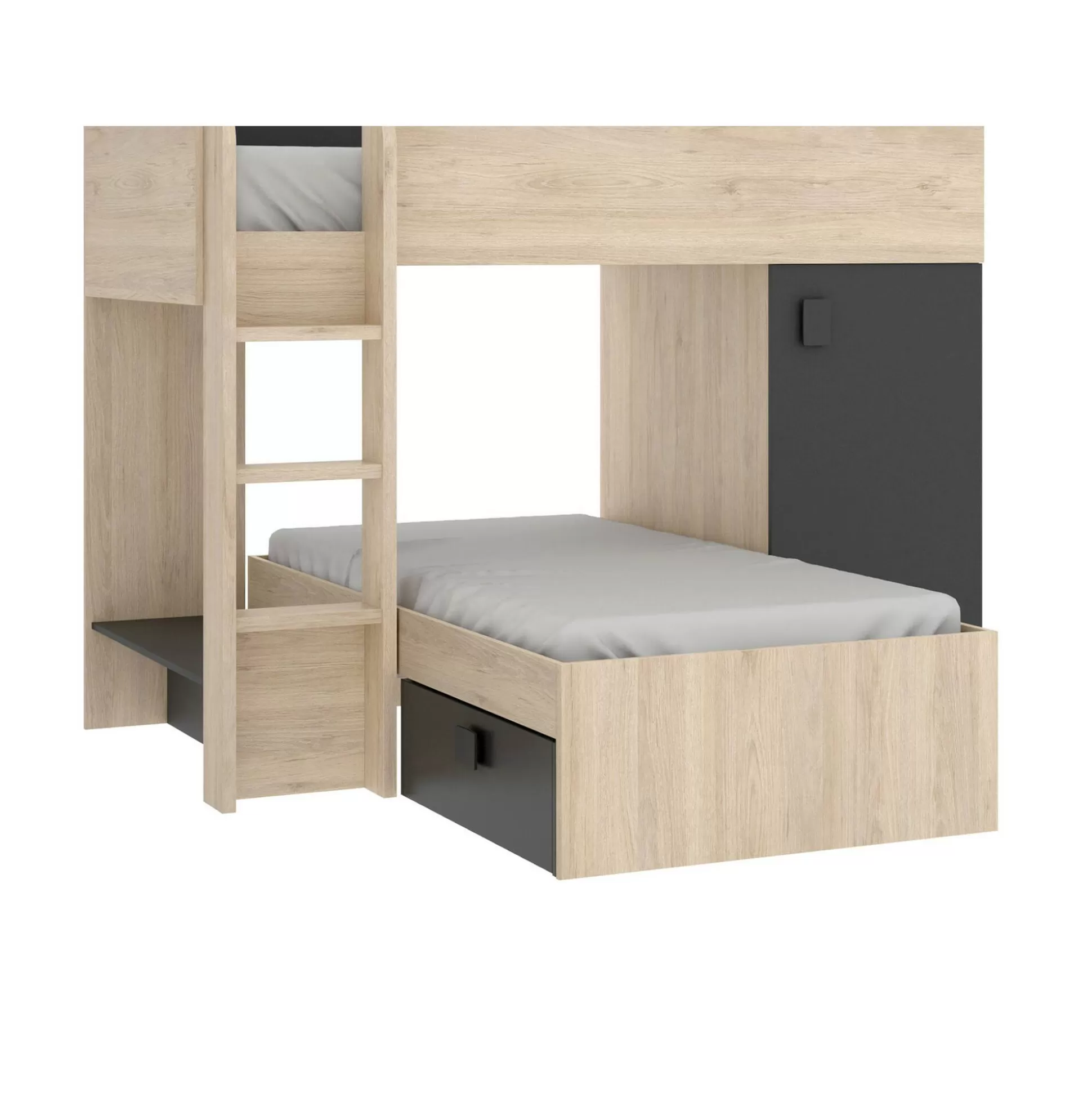 Dmora Composizioni Camera Da Letto<Composizione camera da letto Pax, 255x112h150 cm, Rovere e Antracite