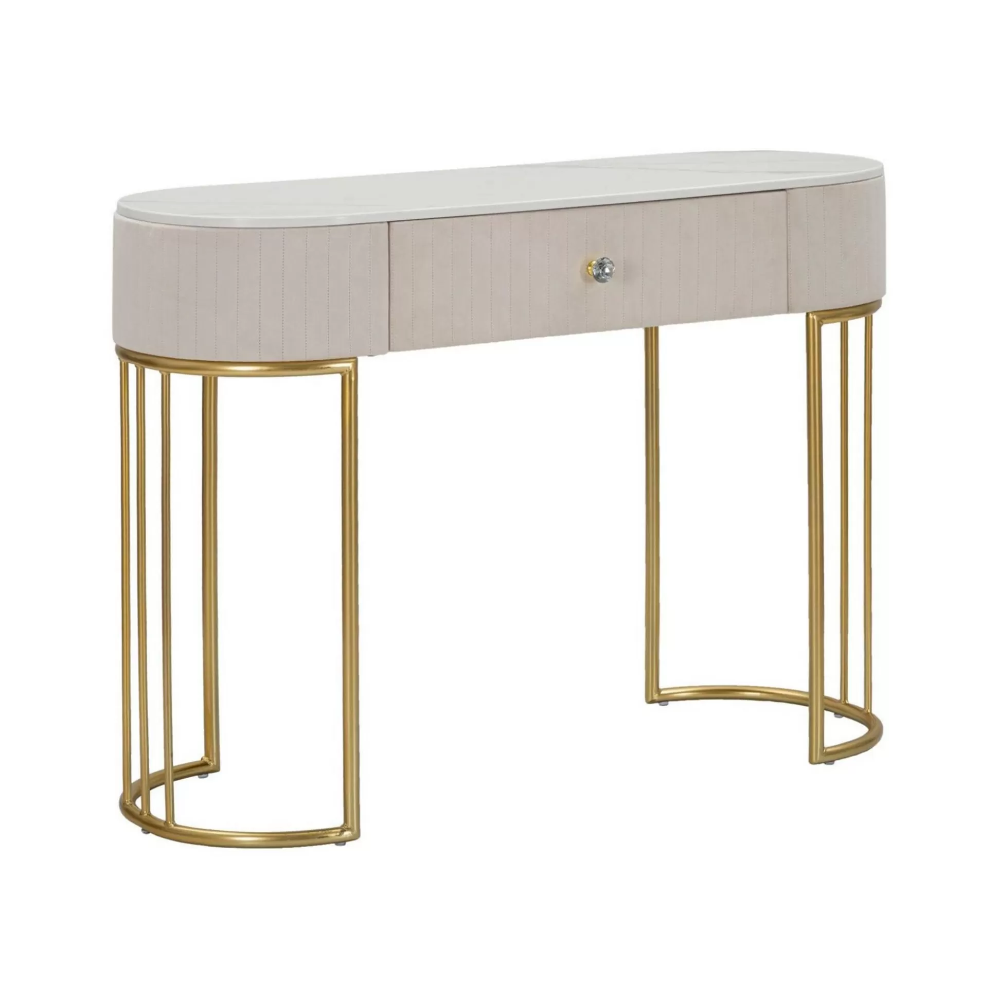 Dmora Consolle<Consolle Abstraktes , 100x40 h75 cm, Crema e Bianco