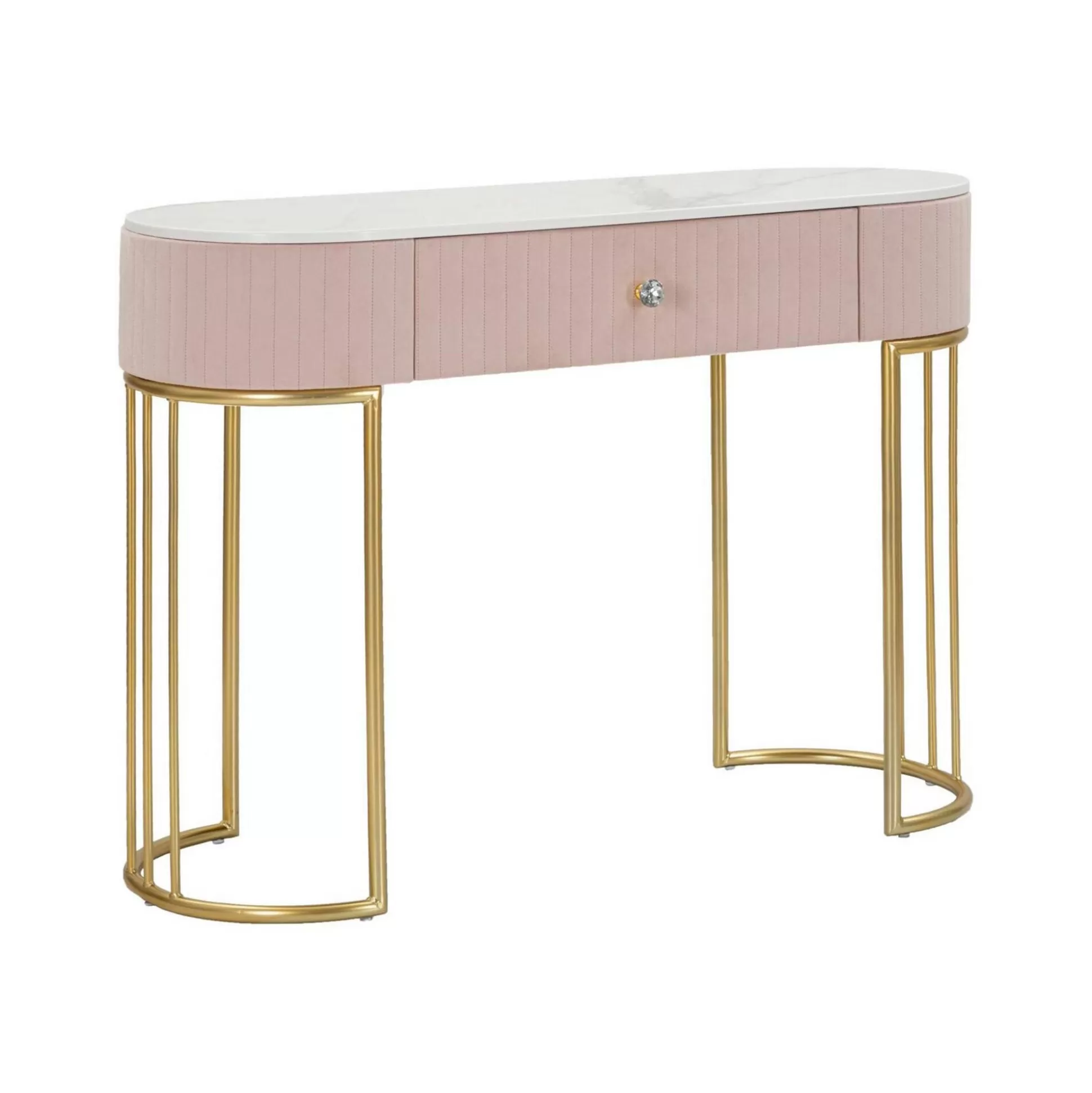 Dmora Consolle<Consolle Abstraktes , 100x40 h75 cm, Rosa e Bianco