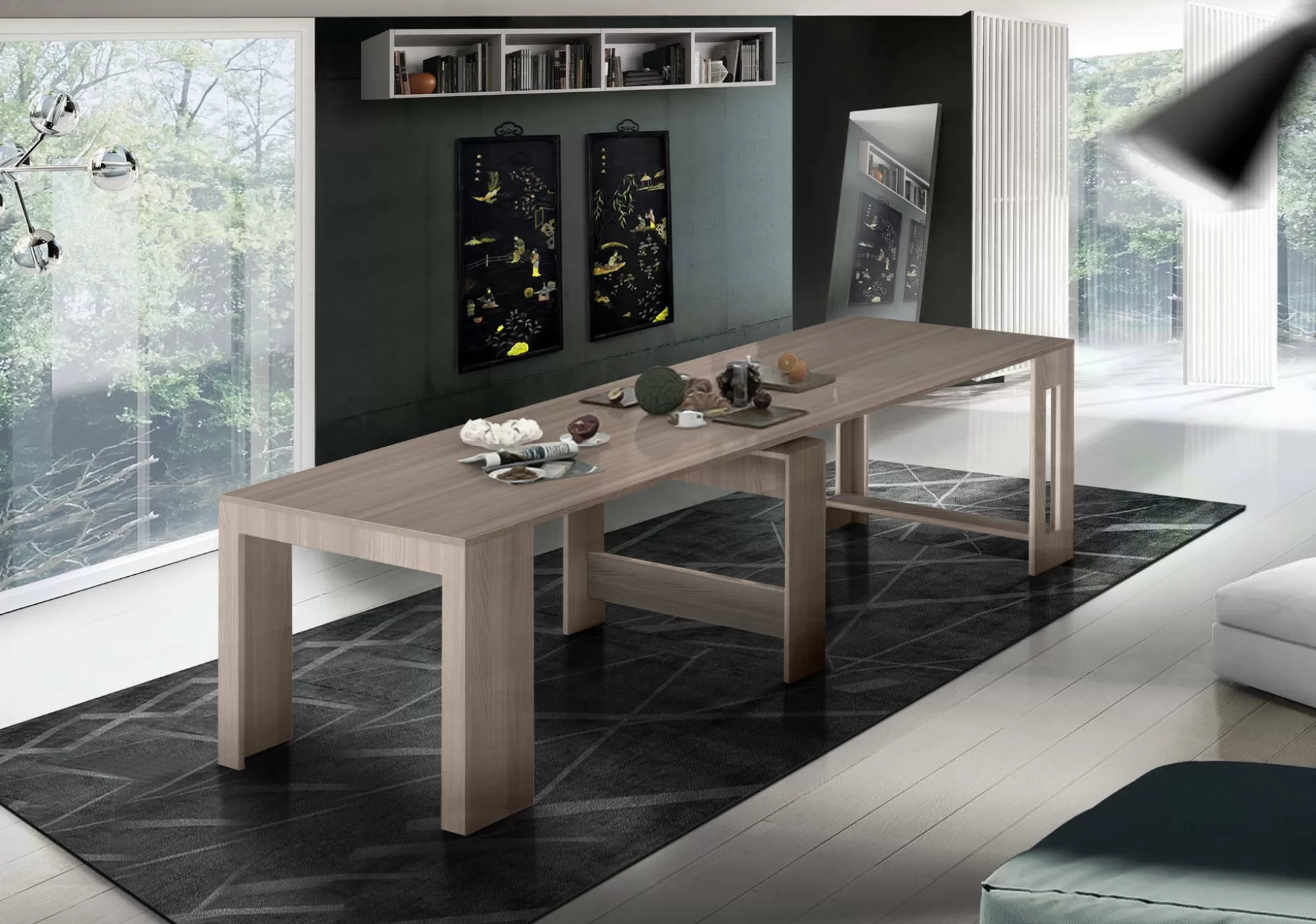 Dmora Consolle Allungabili<Consolle allungabile Anello, cm 51/300x90h77, Olmo perla