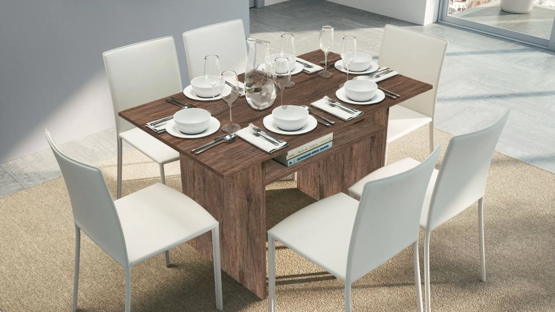 Dmora Tavoli Allungabili<Consolle allungabile Dgalles, 120x70h75 cm, Rovere scuro