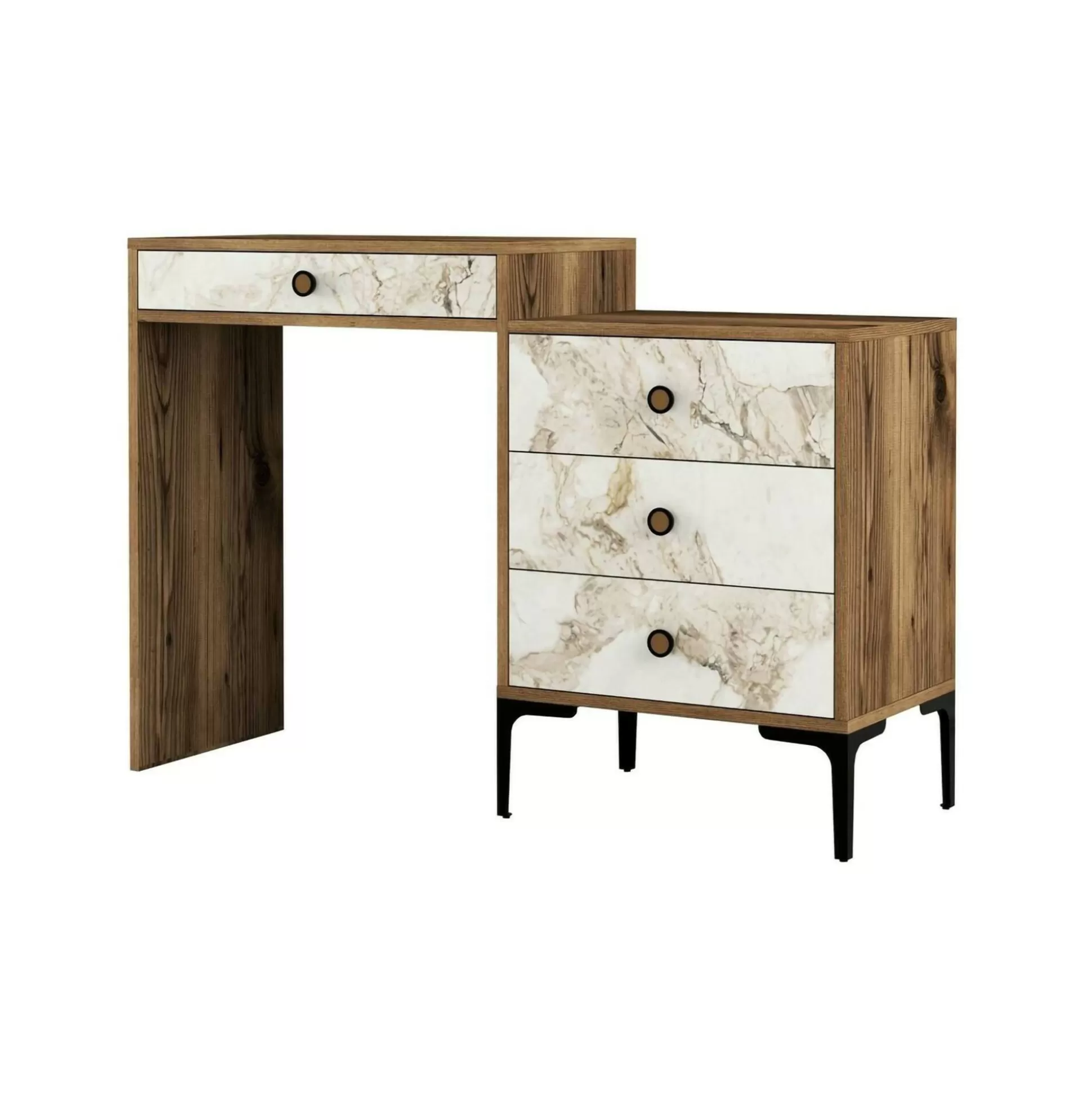 Dmora Consolle<Consolle Artegna, 124x40h85 cm, Noce e Bianco