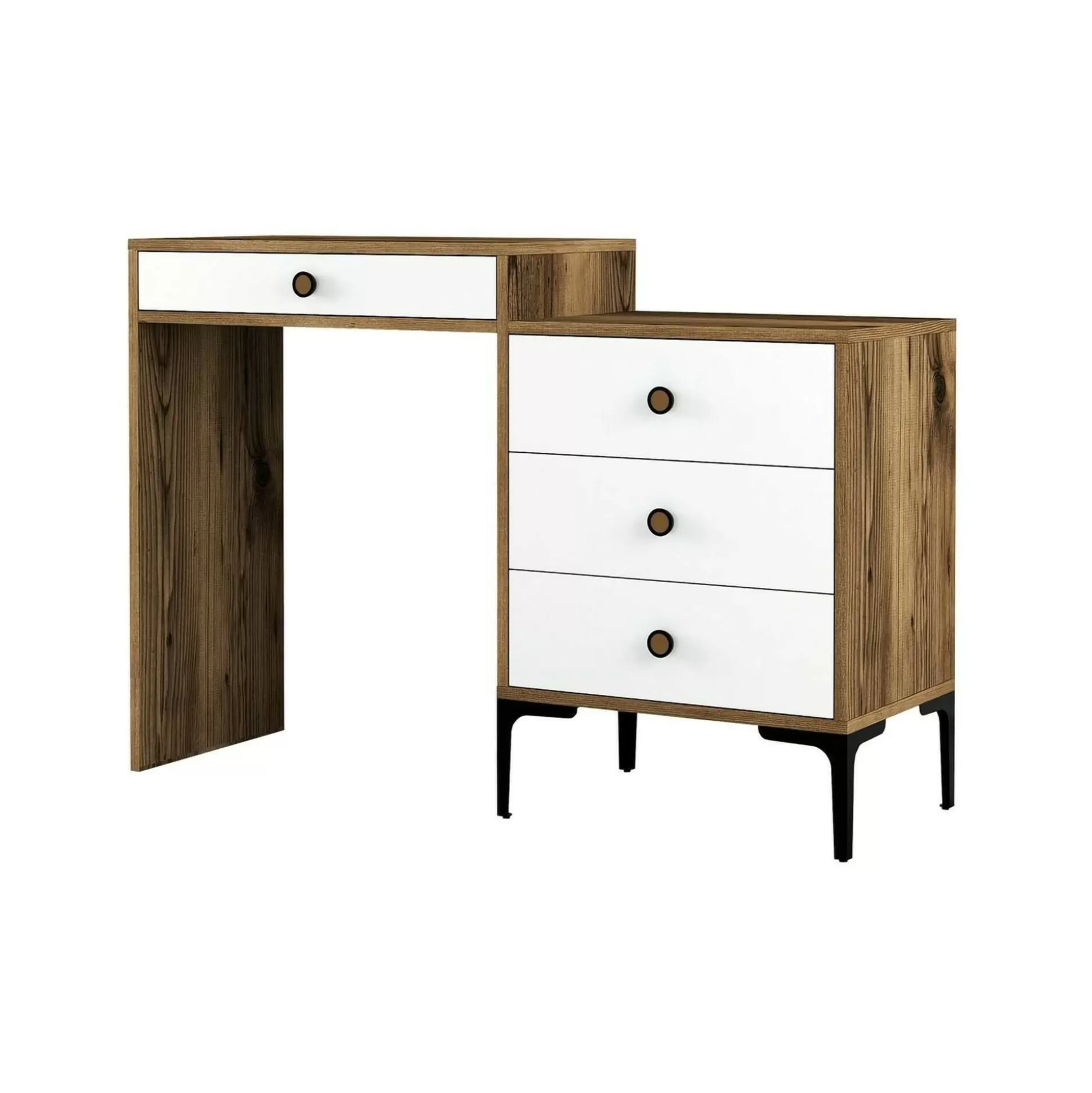 Dmora Consolle<Consolle Artegna, 124x40h85 cm, Noce e Bianco
