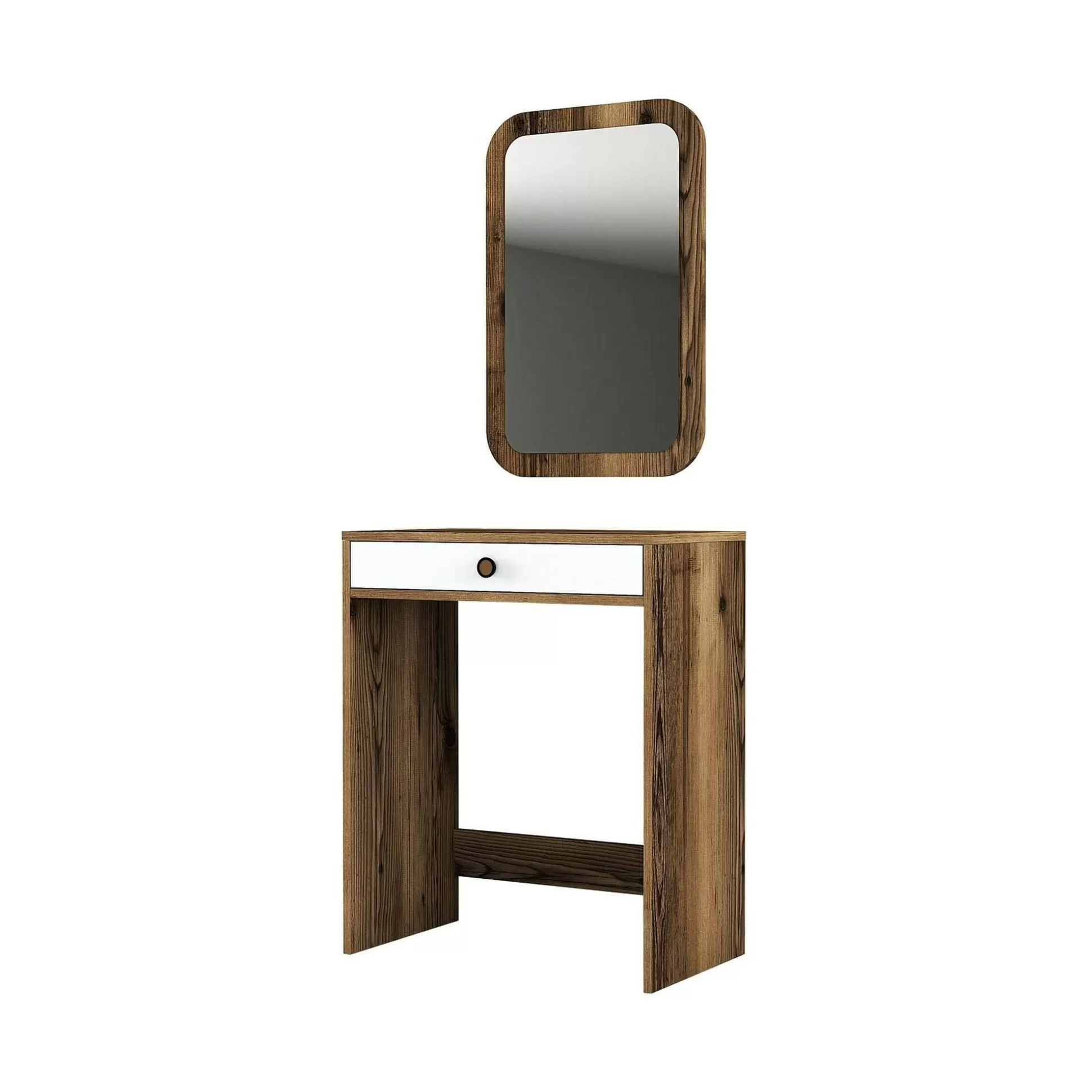 Dmora Consolle<Consolle Baunei, 70x85h40 cm, Noce e Bianco