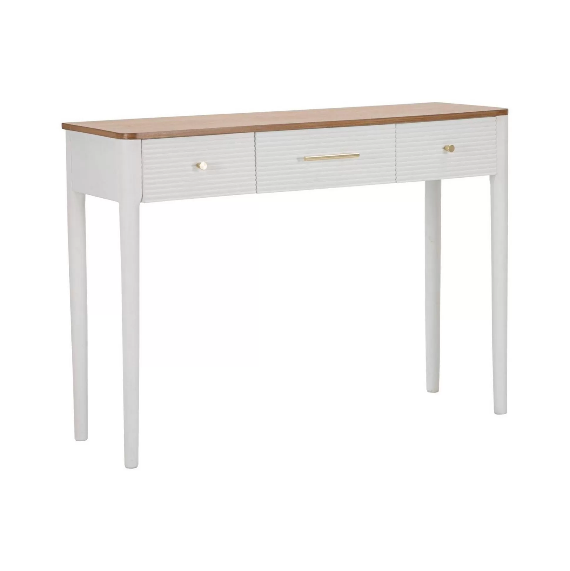 Dmora Consolle<Consolle Crypto, 107x37 h80 cm, Bianco e Marrone