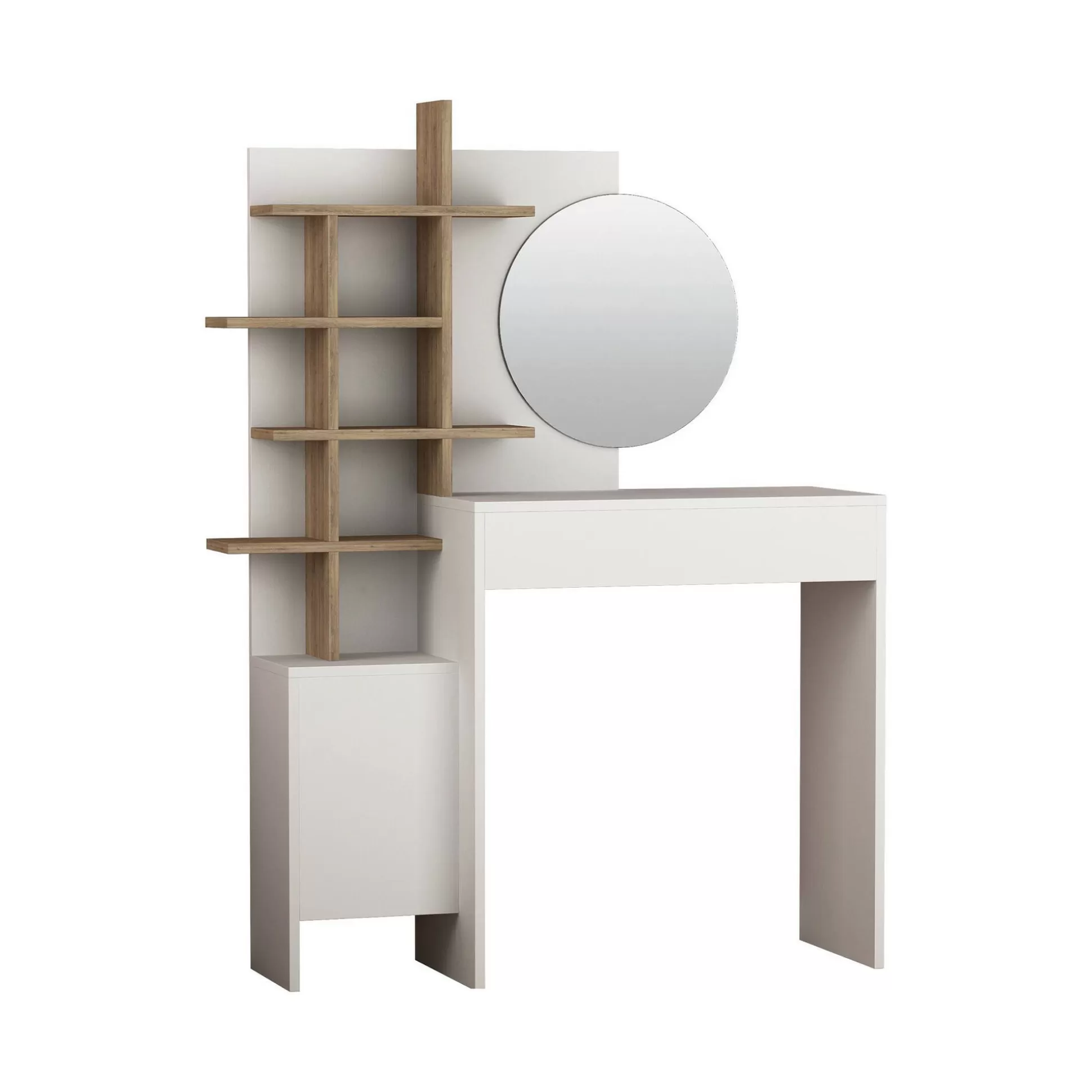 Dmora Consolle<Consolle Draspador, 35x35 h151 cm, Bianco e Quercia