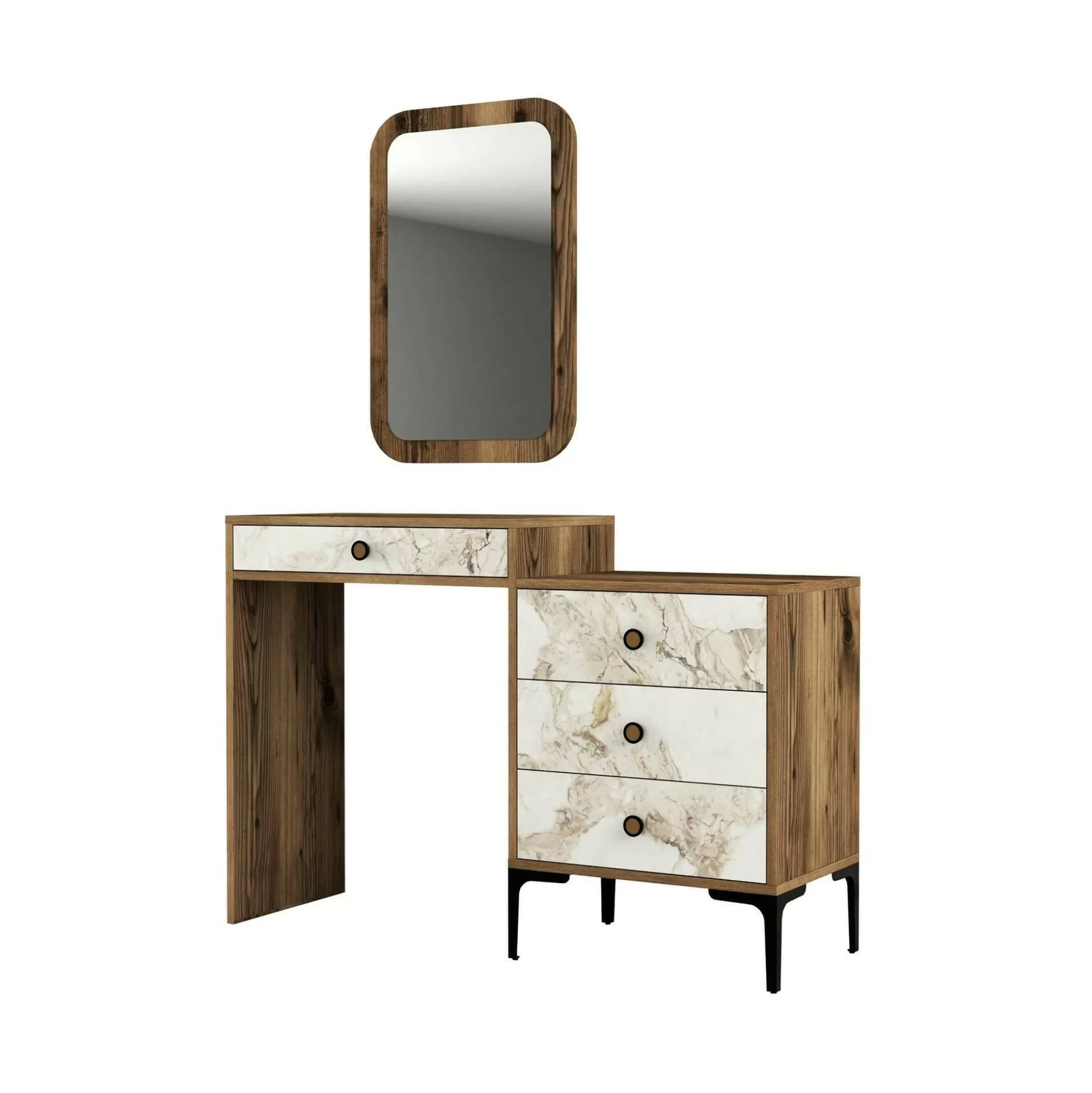 Dmora Consolle<Consolle Namtheun, 124x40h85 cm, Noce e Bianco