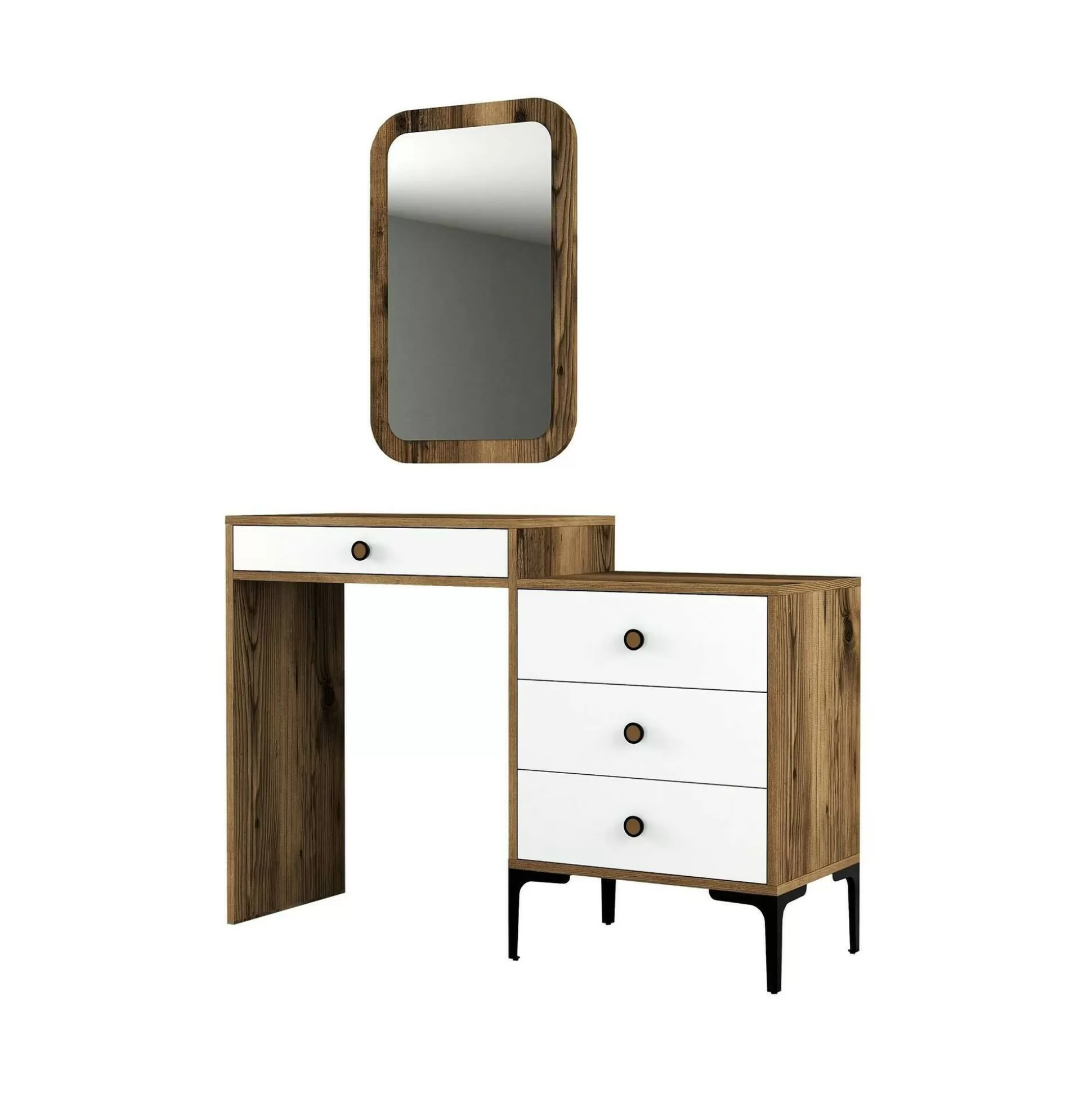 Dmora Consolle<Consolle Namtheun, 124x40h85 cm, Noce e Bianco