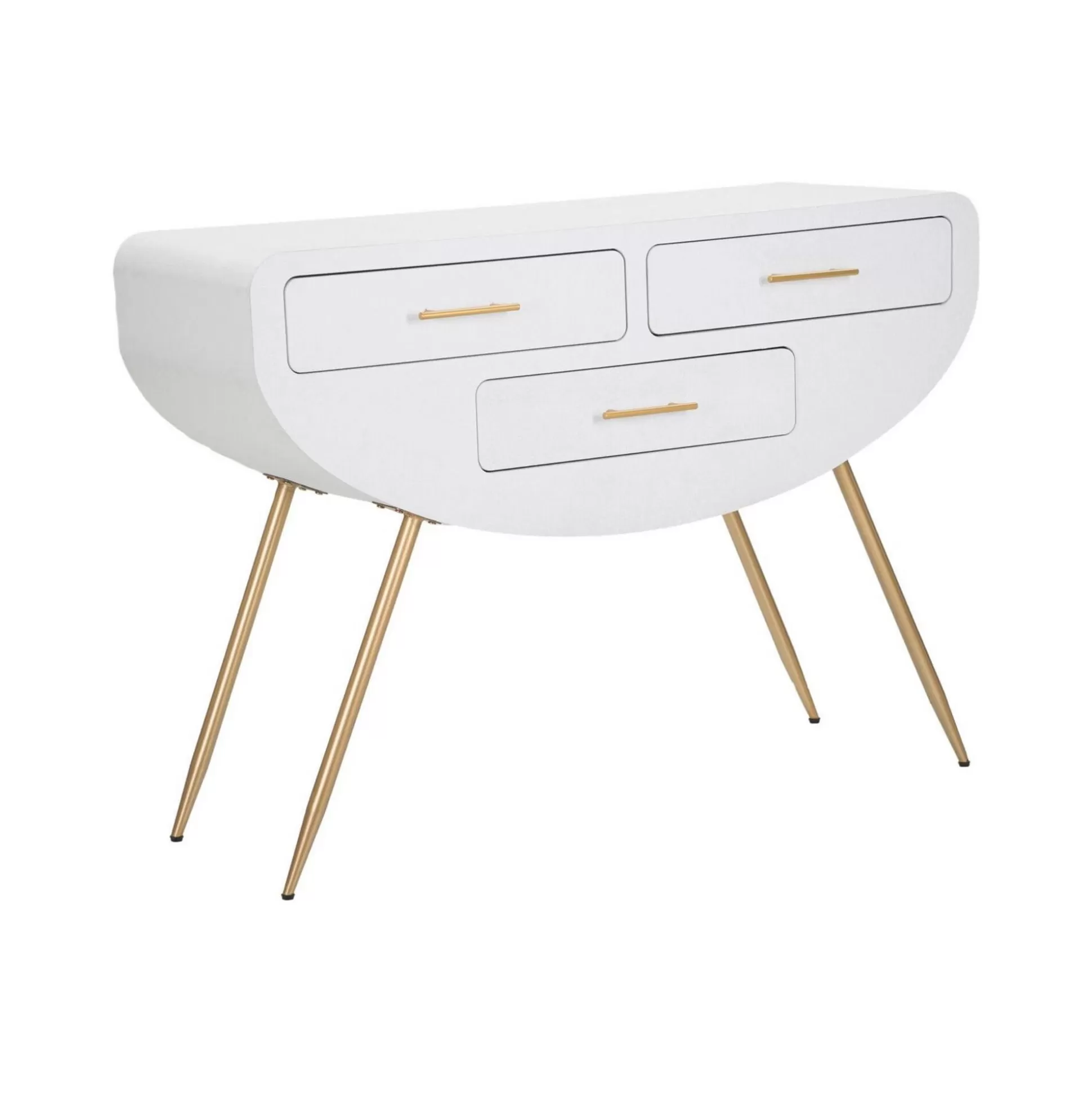Dmora Consolle<Consolle Tomato, 110x40 h80 cm, Bianco e Oro