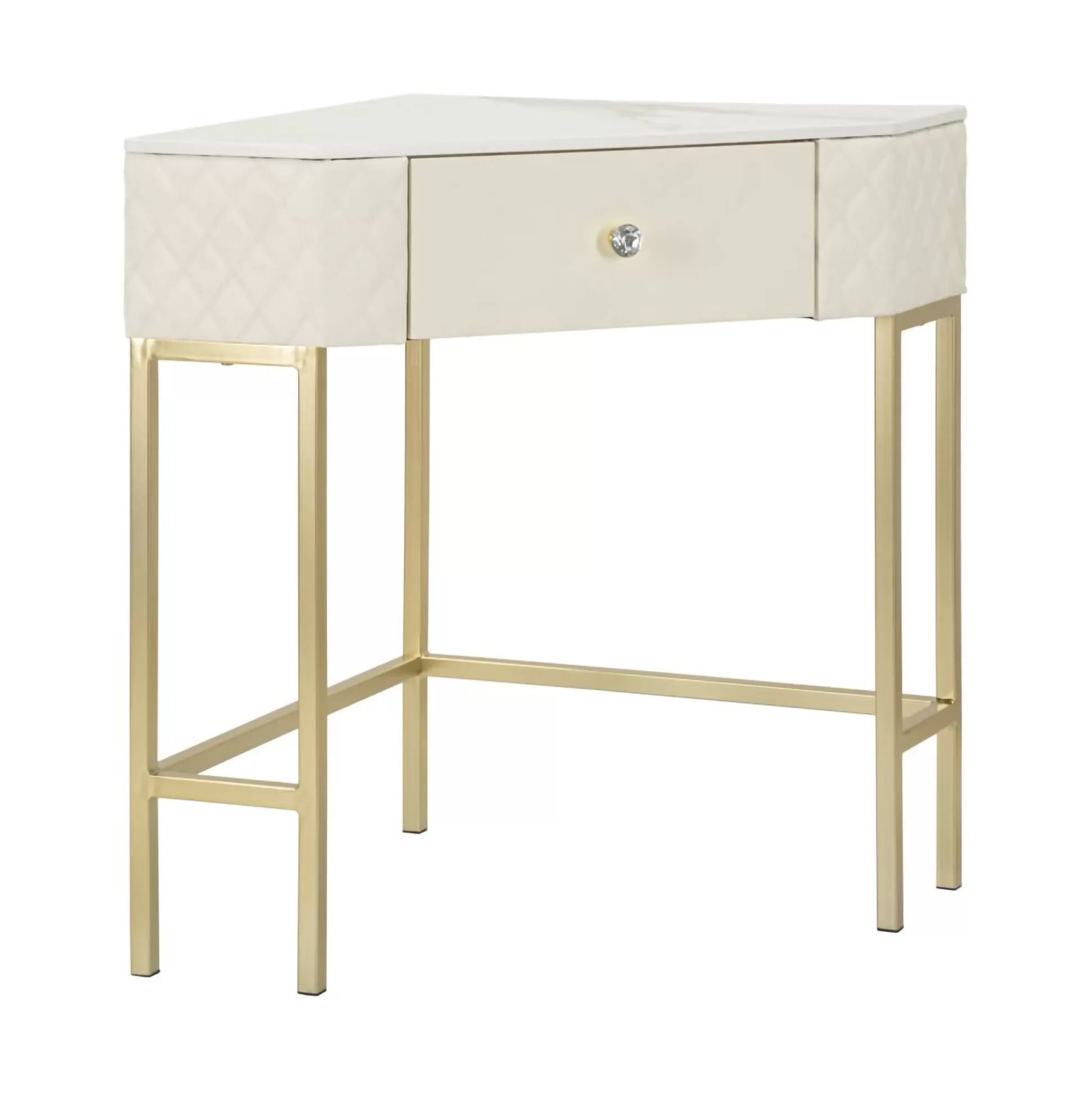 Dmora Consolle<Consolle Viscardo, 85x60 h77 cm, Bianco e Oro