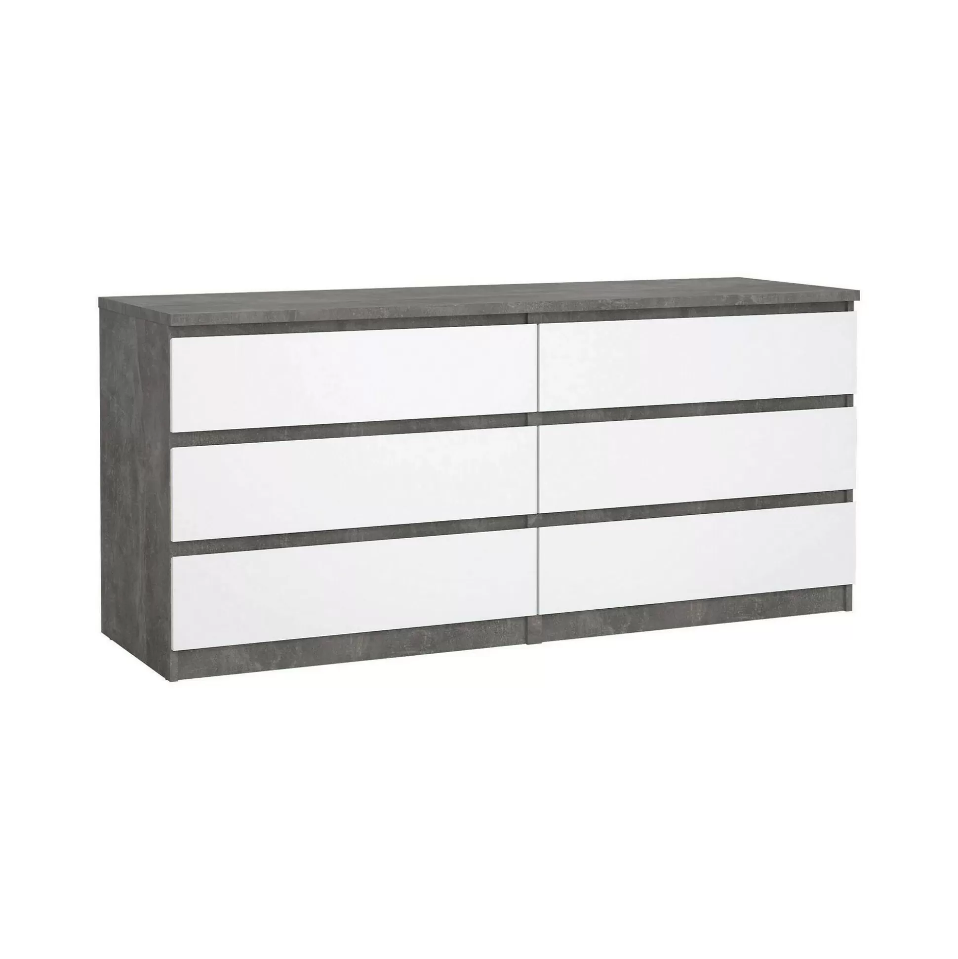 Dmora Credenze<Credenza Abacadabra, 50x154 h70 cm, Cemento e Bianco