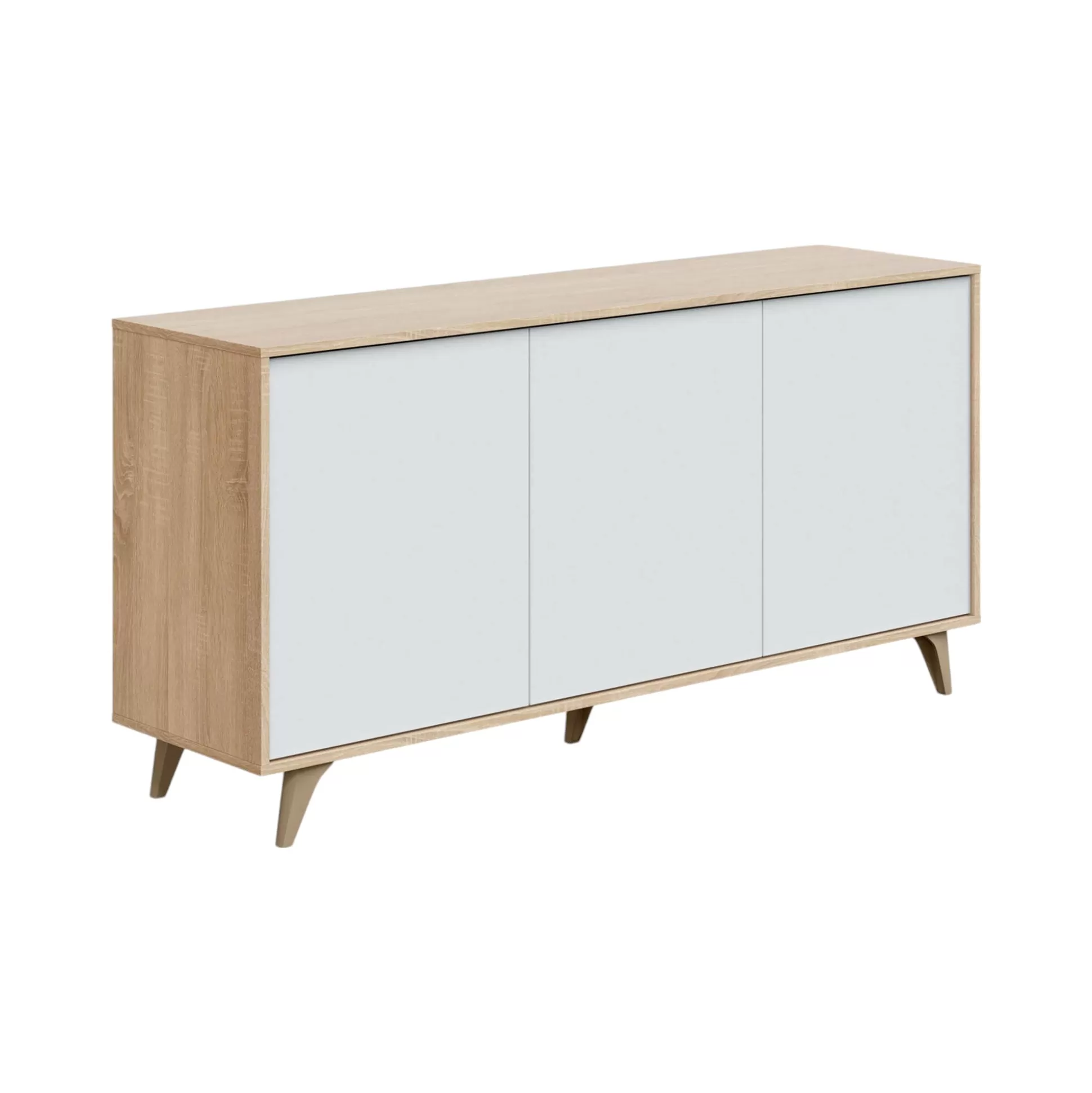 Dmora Credenze<Credenza Acrolorum, 154x40h75 cm, Rovere e Bianco