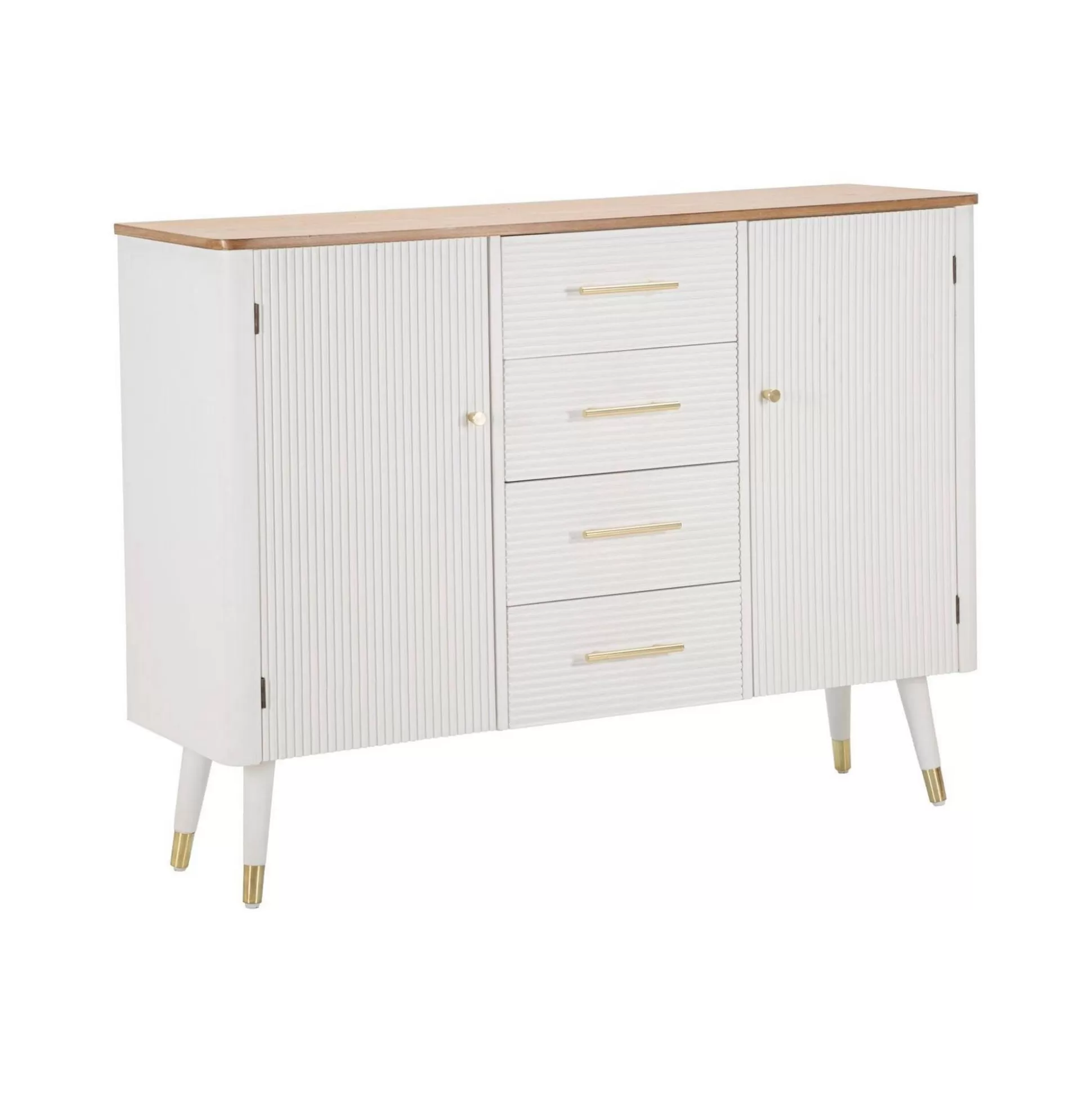 Dmora Credenze<Credenza Acute, 117x37 h90 cm, Bianco e Marrone