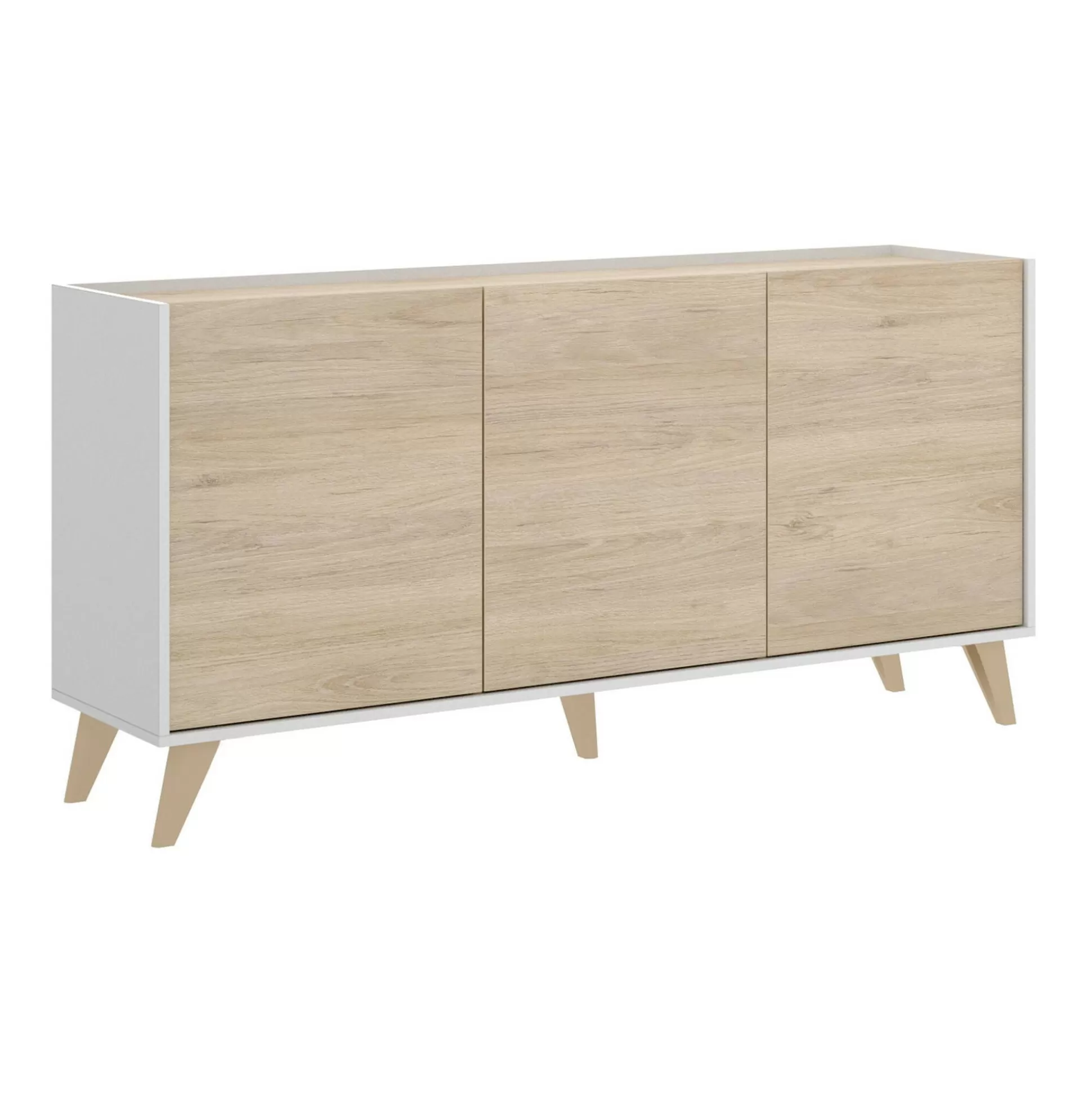 Dmora Credenze<Credenza Afrodite, 155x43h75 cm, Rovere e Bianco