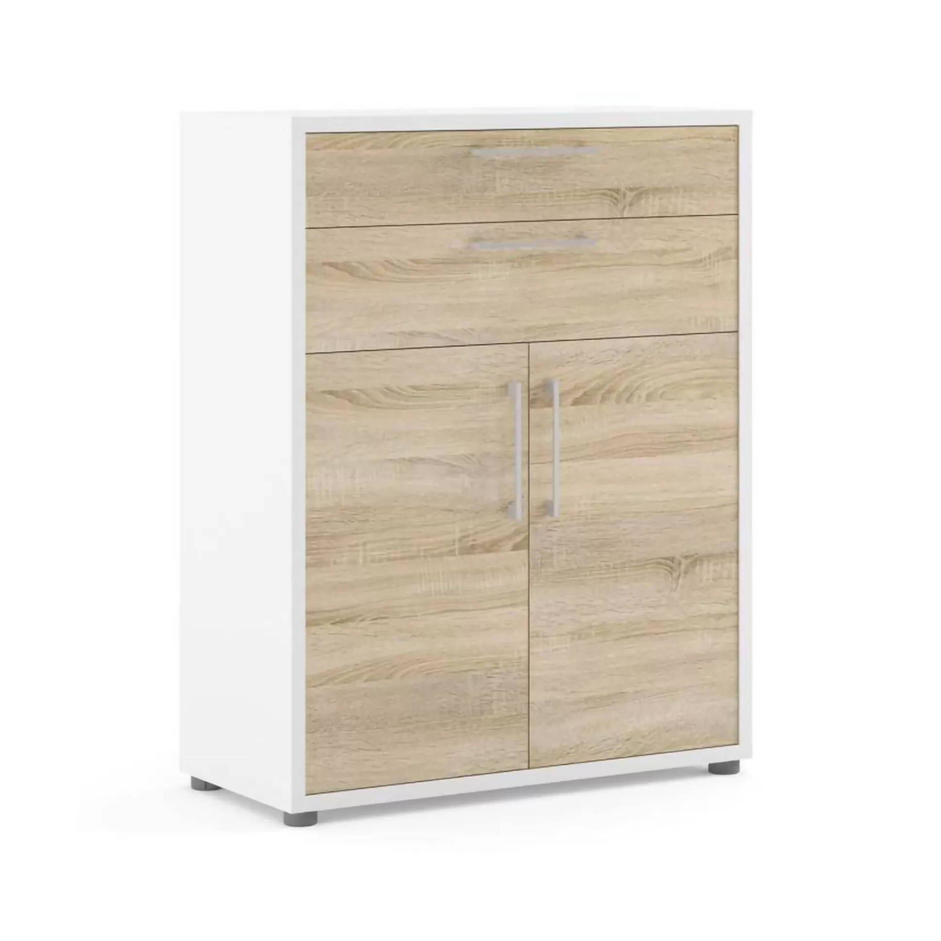 Dmora Credenze<Credenza Agra, 40x89 h113 cm, Bianco e Quercia