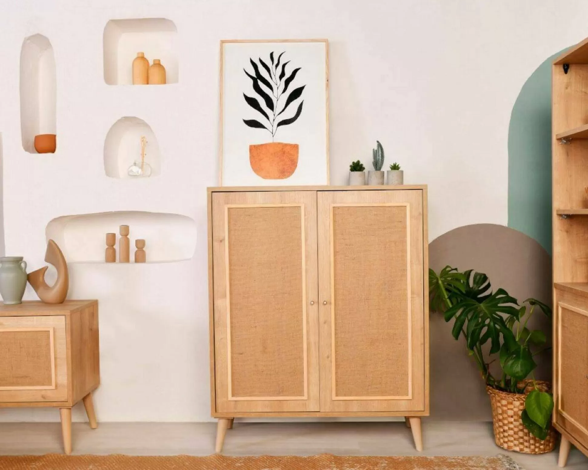 Dmora Credenze<Credenza Albiano, 90x40h110 cm,