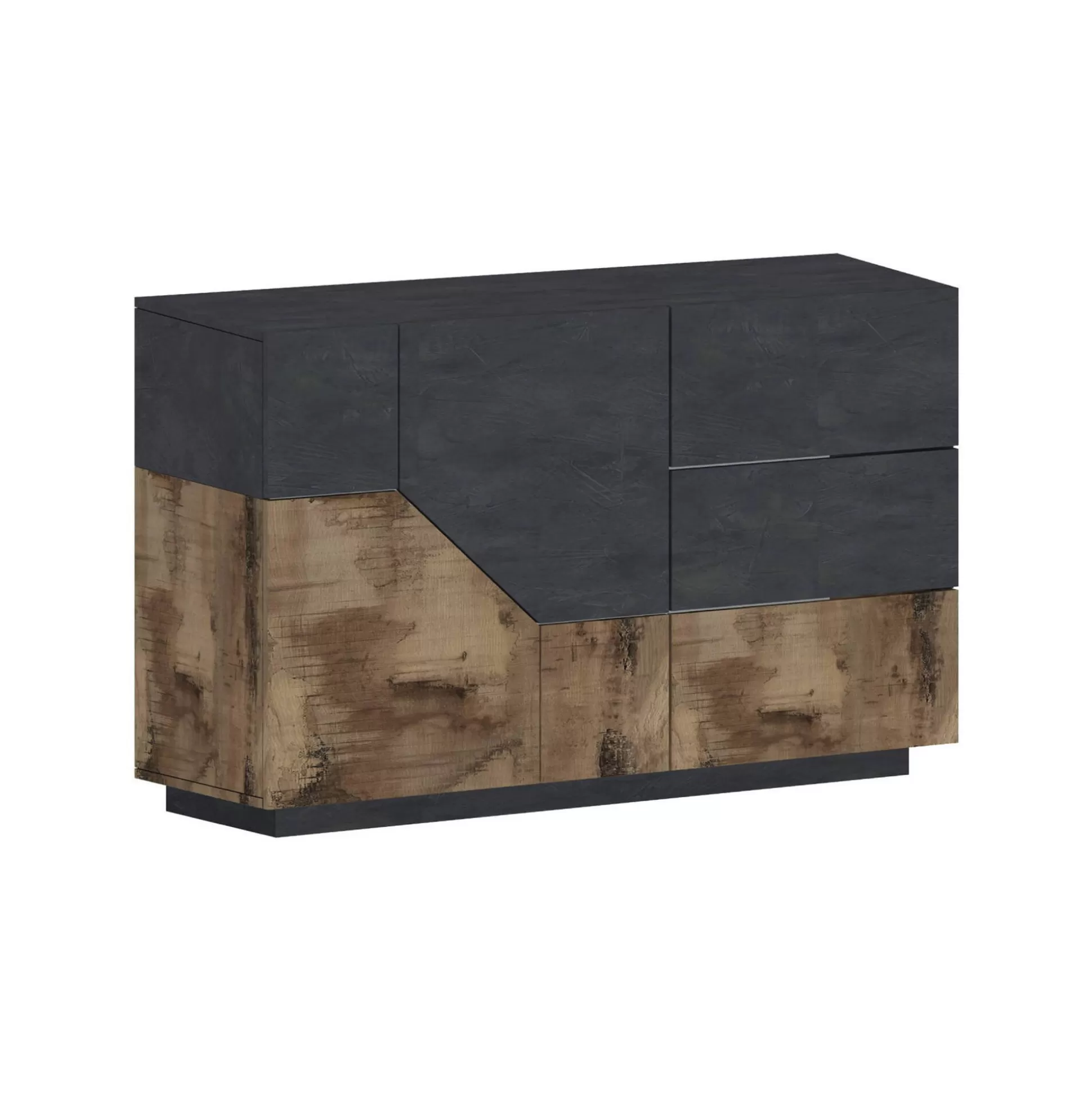 Dmora Credenze<Credenza All, cm 141x43h86, Ardesia e Acero
