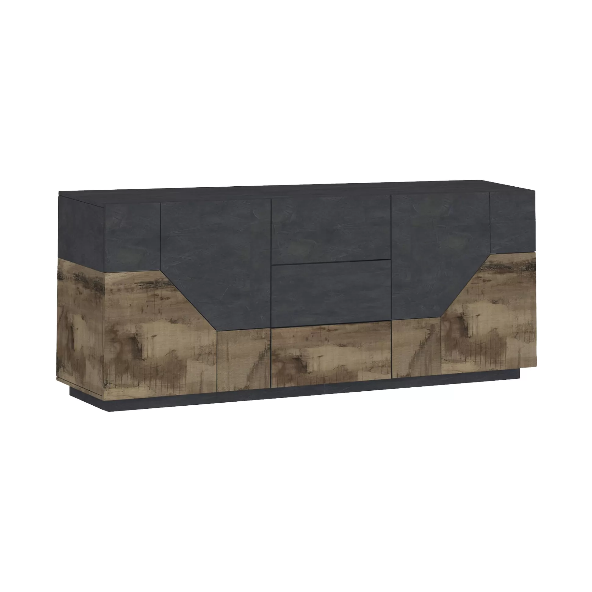 Dmora Credenze<Credenza Almira, cm 220x43h86, Ardesia e Acero
