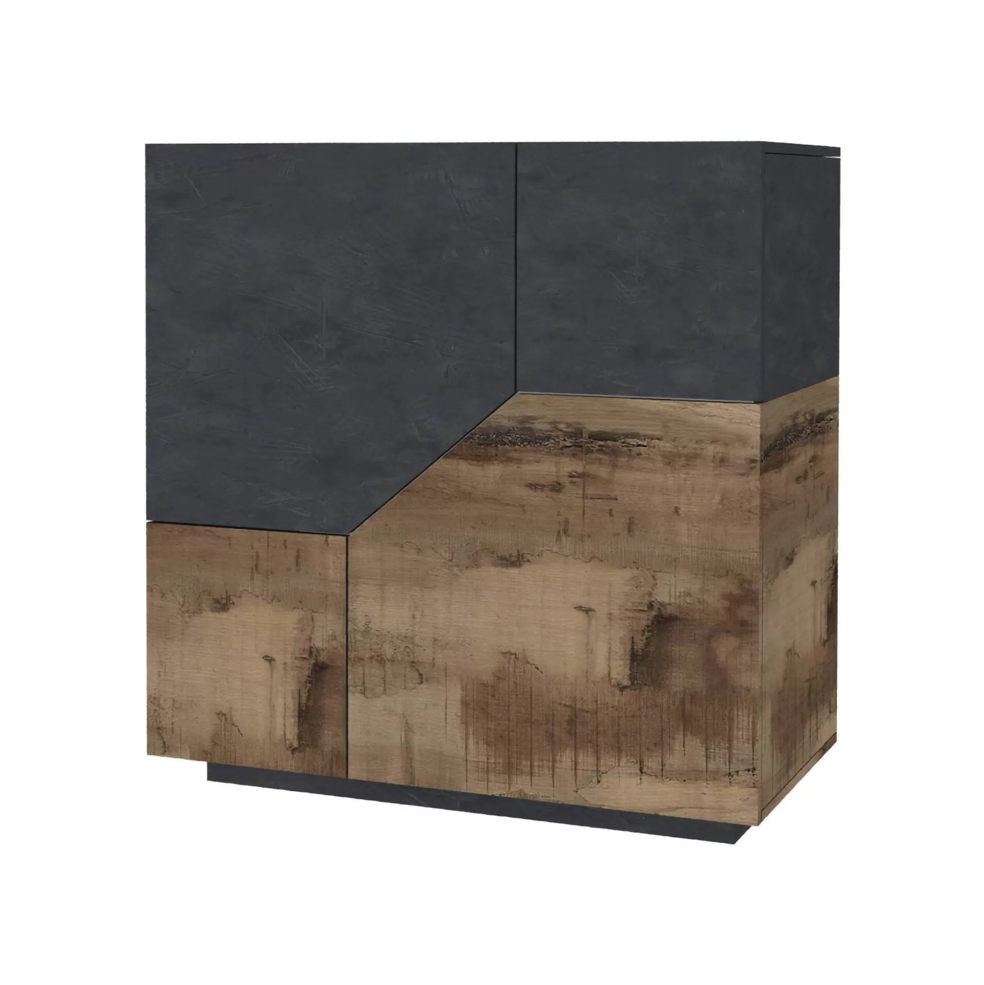 Dmora Credenze<Credenza Amento, cm 79x43h86, Ardesia e Acero
