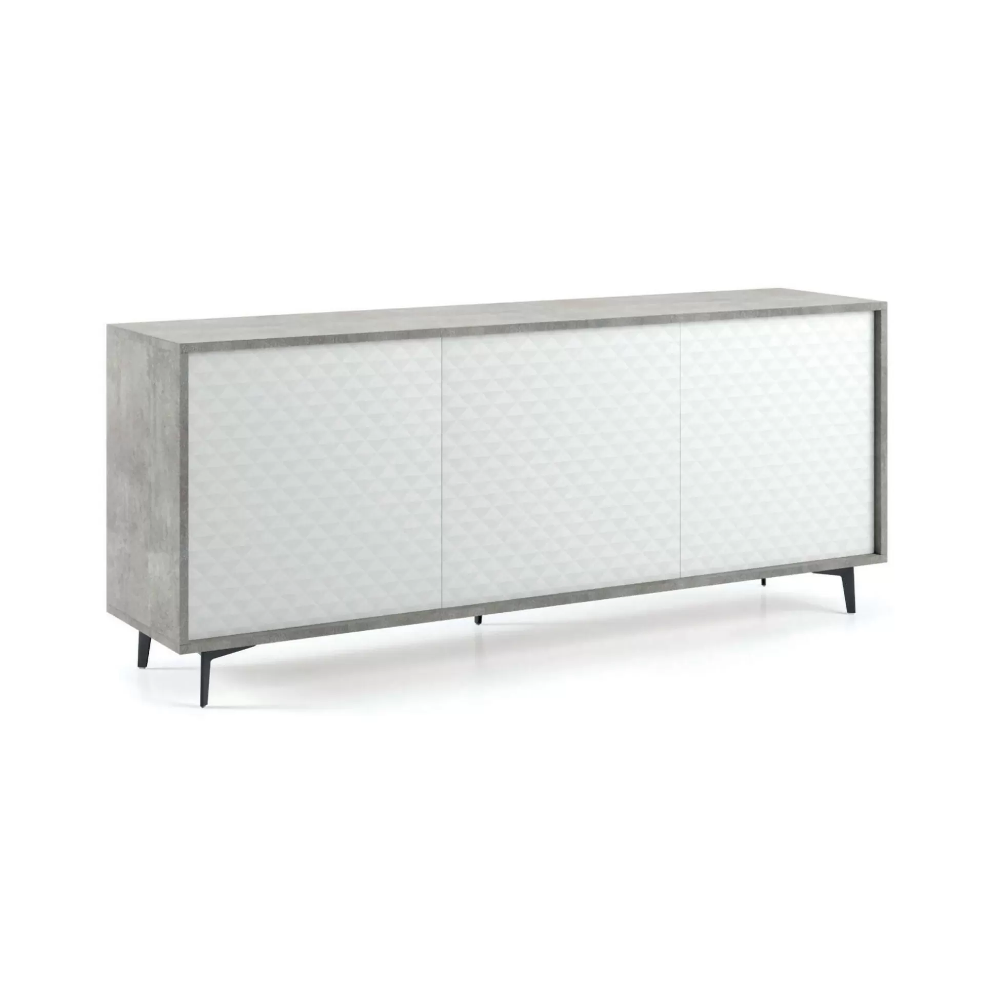 Dmora Credenze<Credenza Aminda, 184x45h77 cm, Bianco e Cemento
