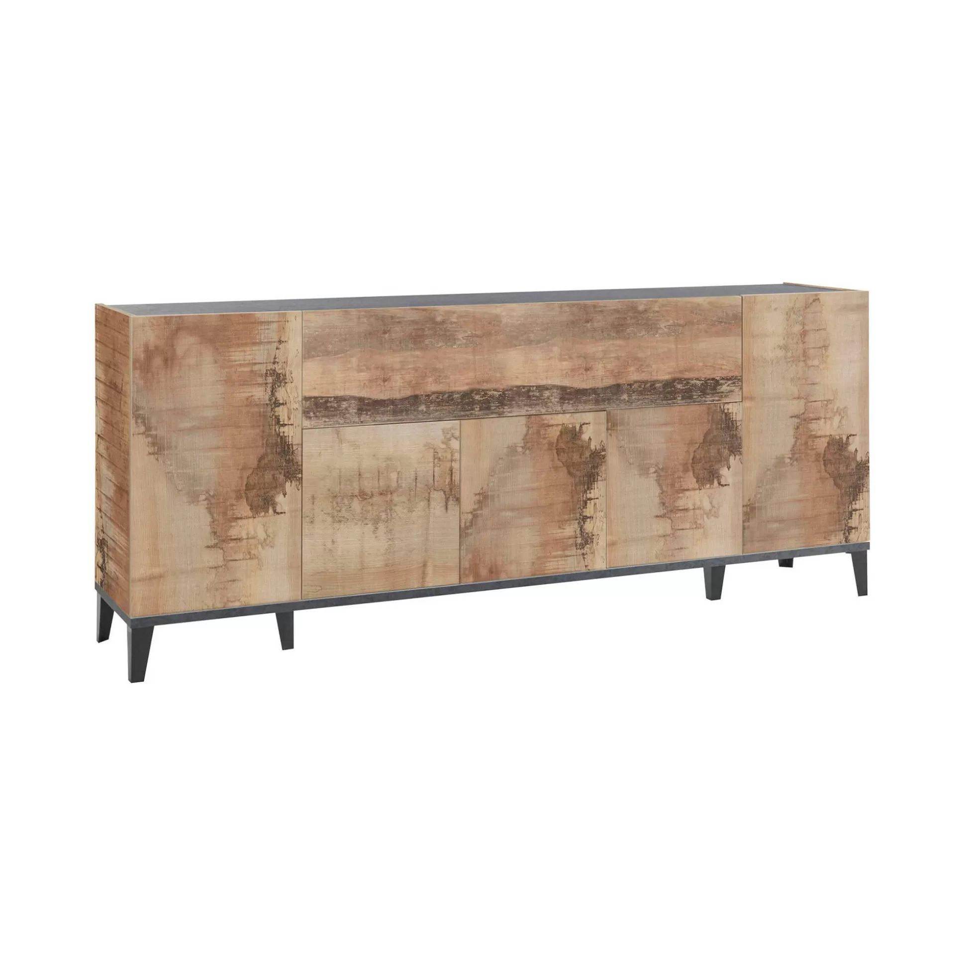 Dmora Credenze<Credenza Amour, cm 200x40h82, Ardesia e Acero