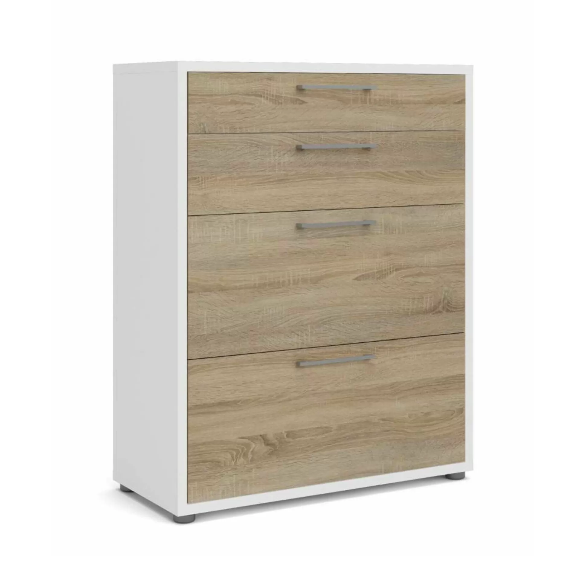 Dmora Credenze<Credenza Anghiari, 89x40 h113 cm, Bianco e Quercia