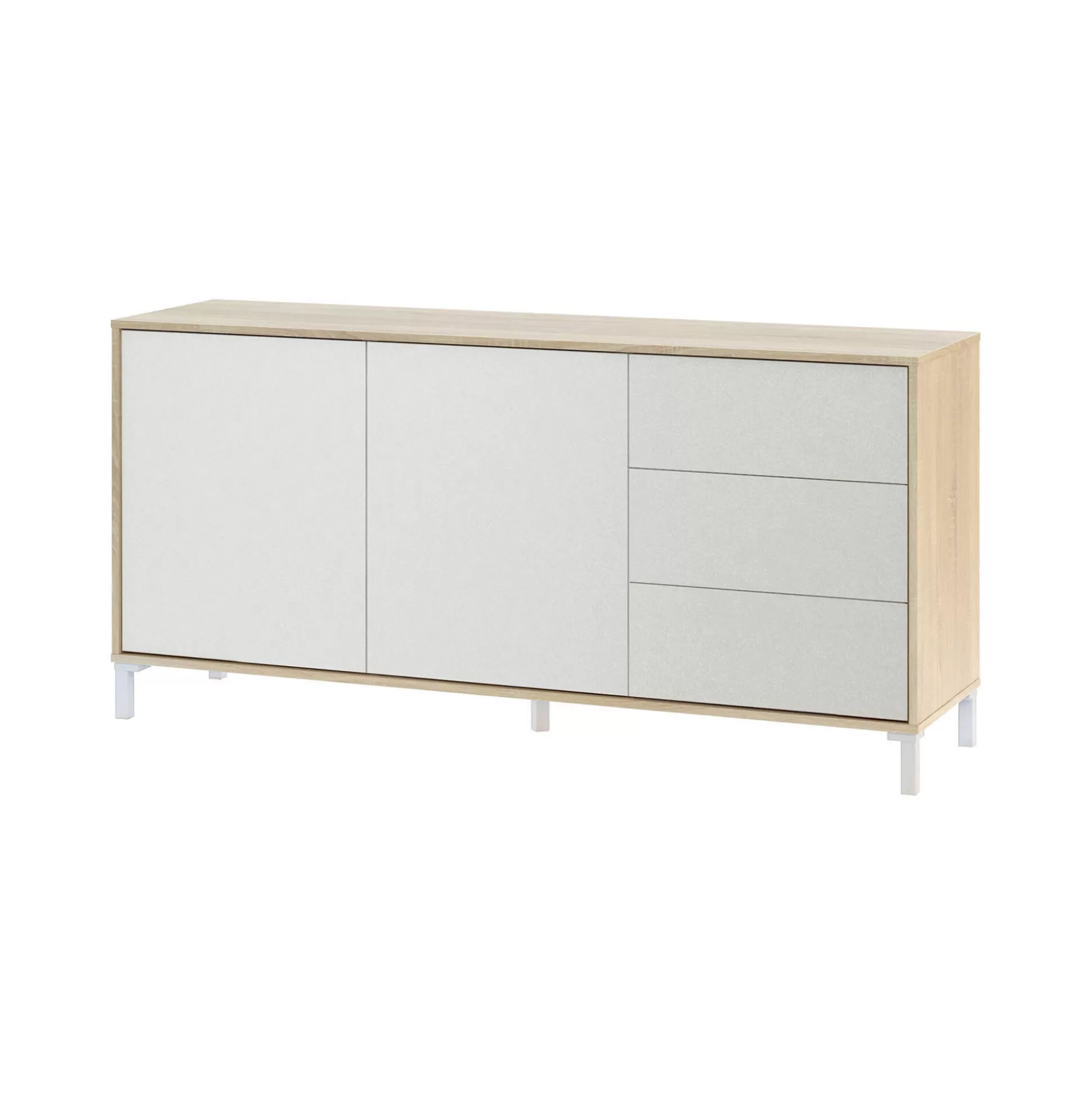 Dmora Credenze<Credenza Ardelia, 154x41h74 cm, Rovere e Bianco