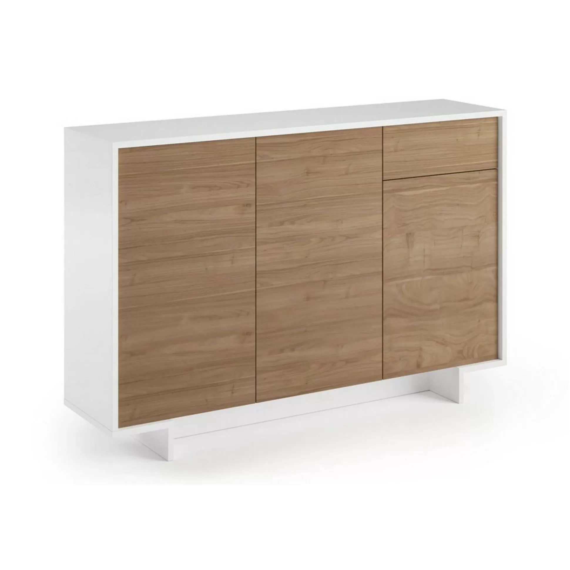 Dmora Credenze<Credenza Arius, 134x35h87 cm, Bianco e Rovere