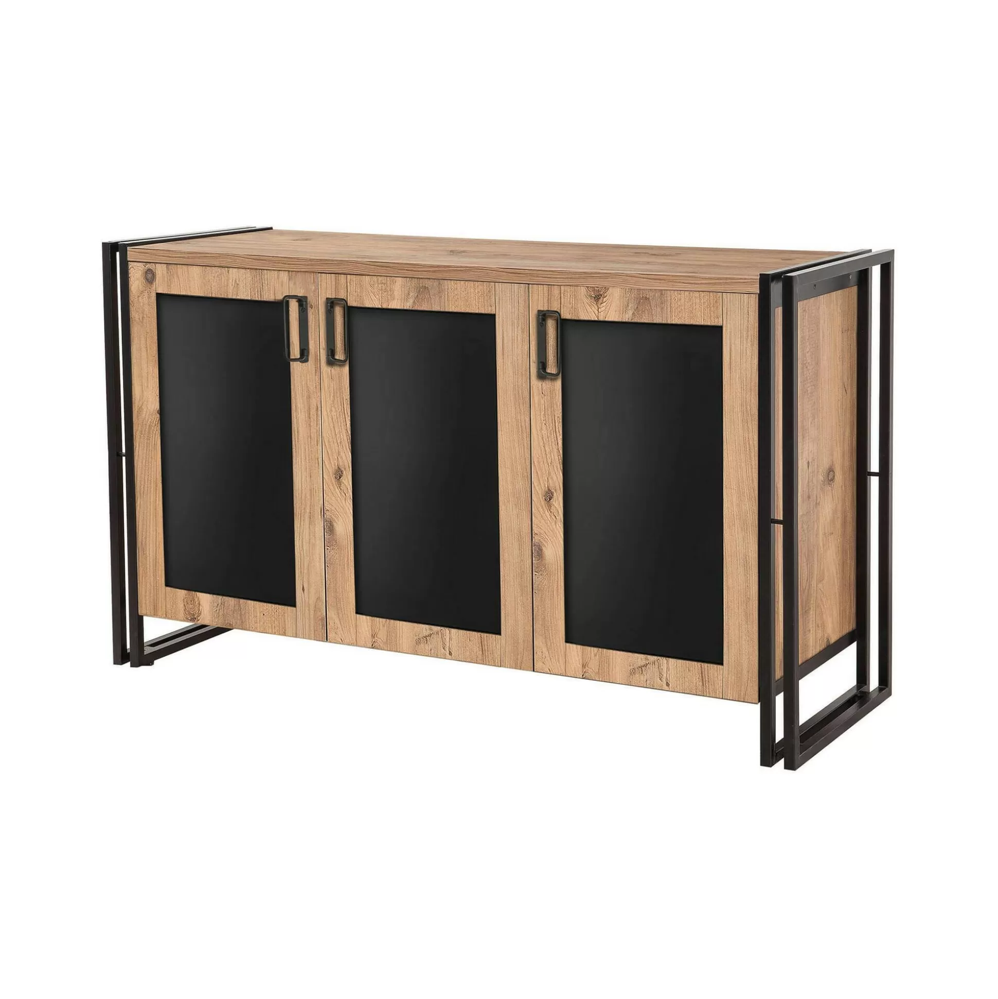 Dmora Credenze<Credenza Arjuna, 140x45h80 cm, Quercia e Nero