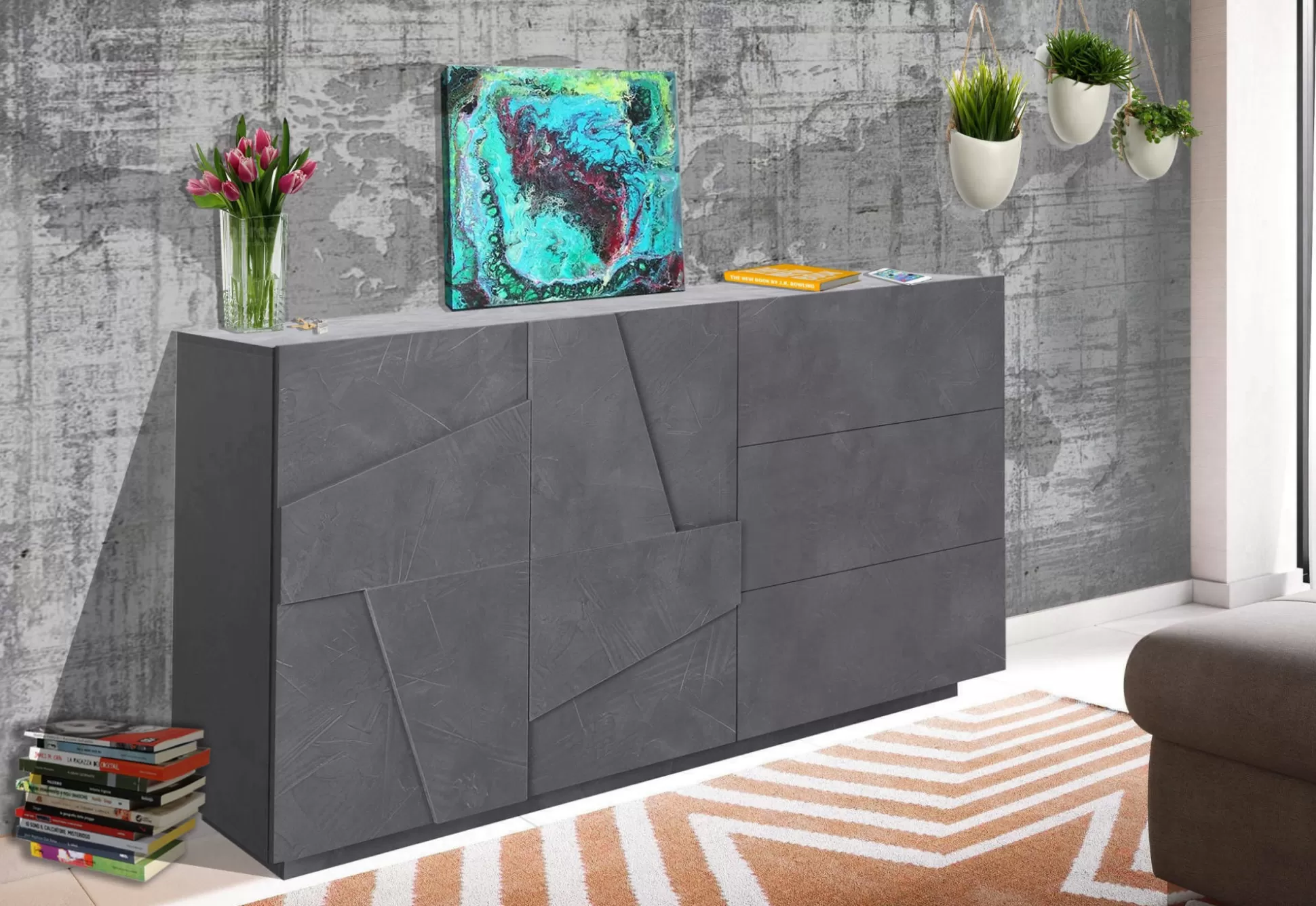 Dmora Credenze<Credenza Aydee, cm 143x44h86,