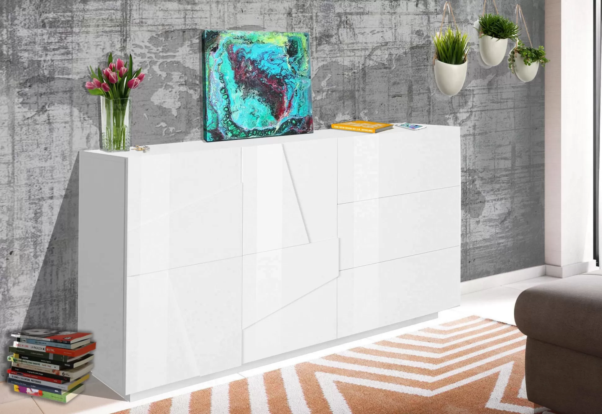 Dmora Credenze<Credenza Aydee, cm 143x44h86,